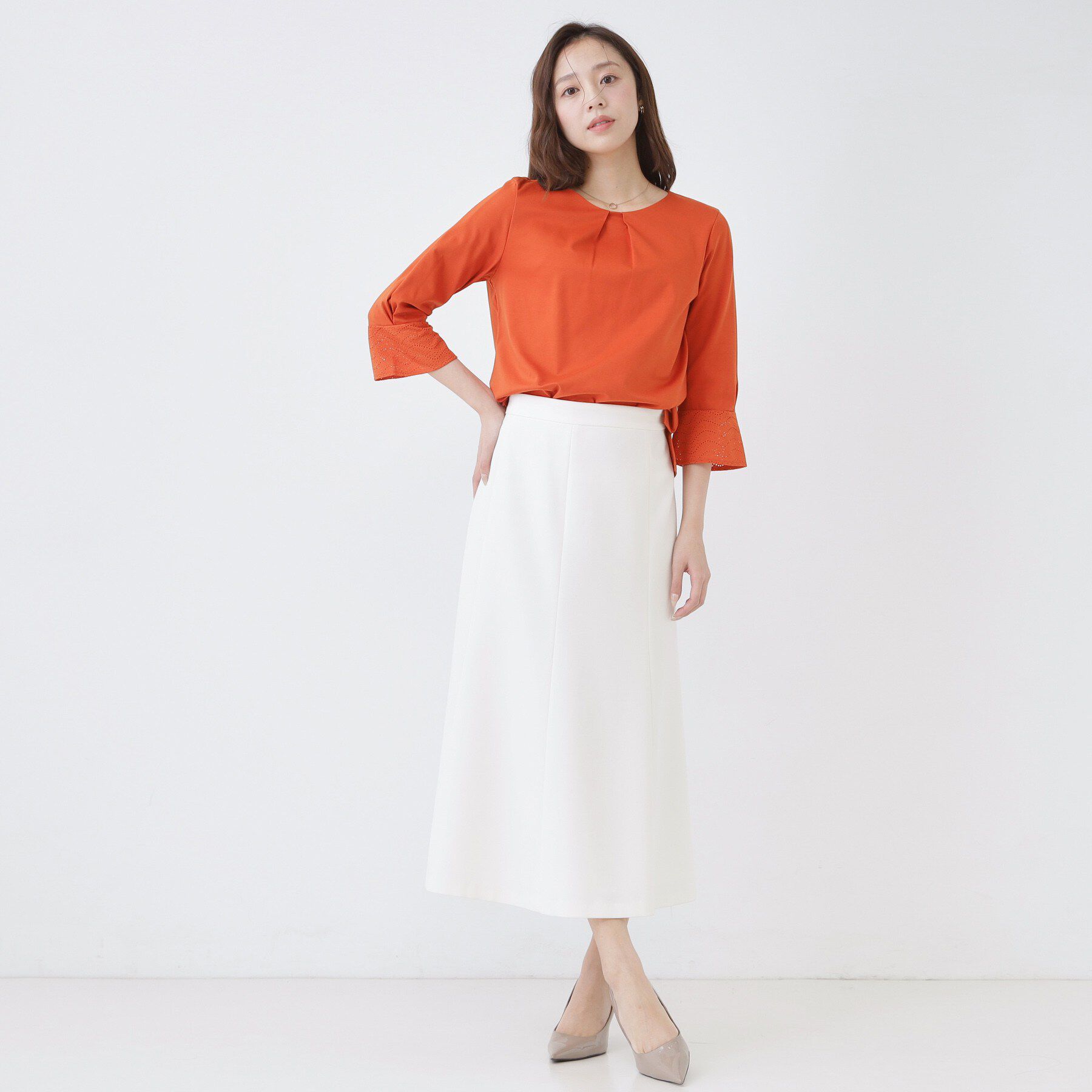 COUP DE CHANCE「【手洗い可／日本製】レースドッキングのカットソー」|Tシャツ・カットソー|