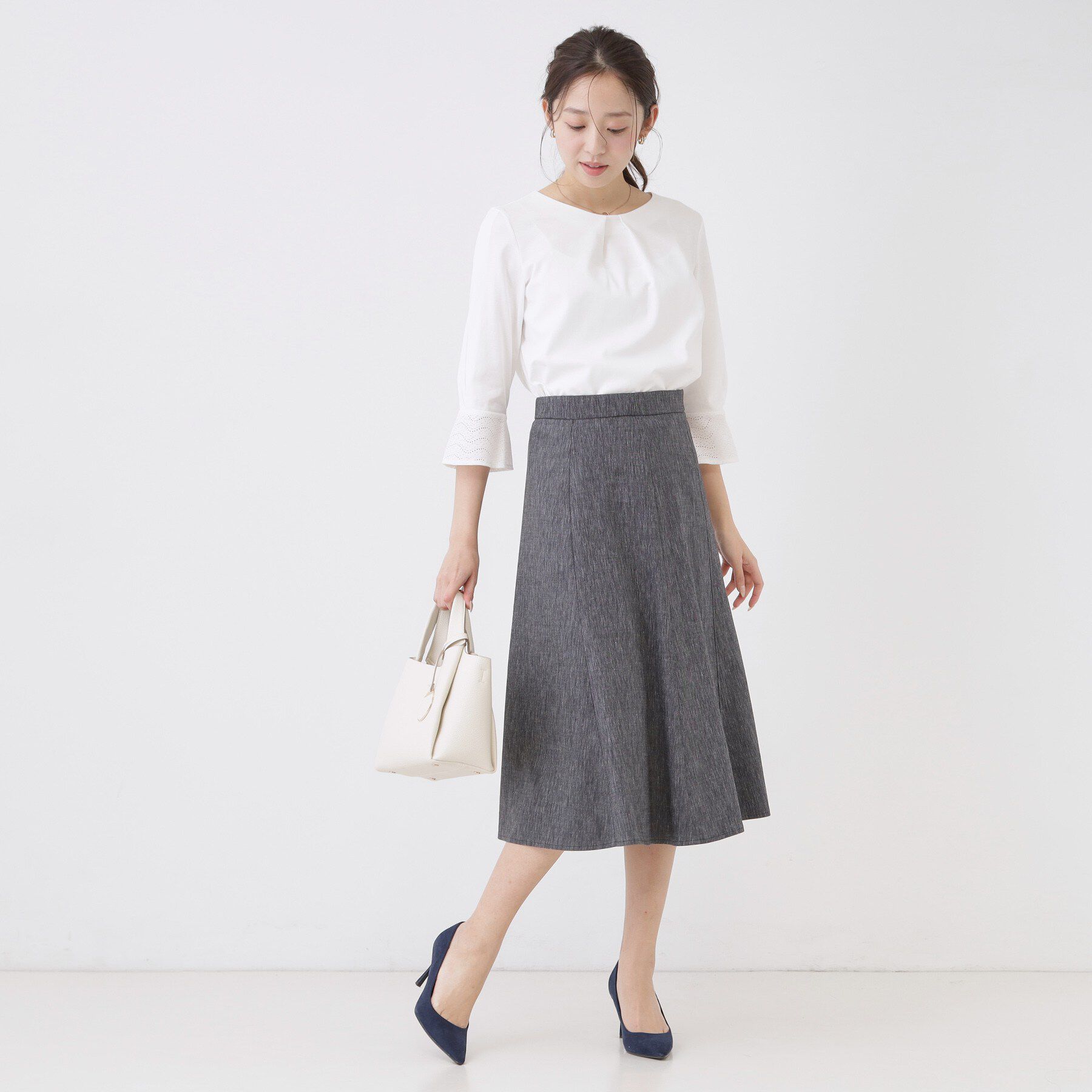 COUP DE CHANCE「【手洗い可／日本製】レースドッキングのカットソー」|Tシャツ・カットソー|