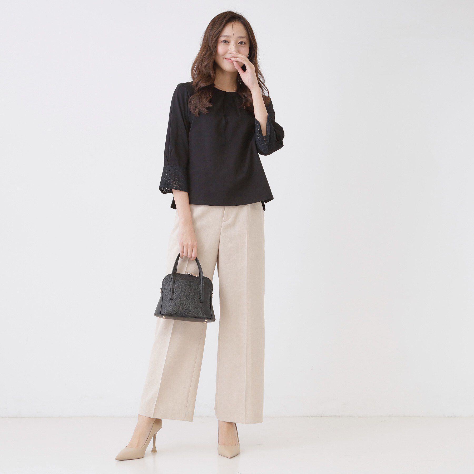 COUP DE CHANCE「【手洗い可／日本製】レースドッキングのカットソー」|Tシャツ・カットソー|