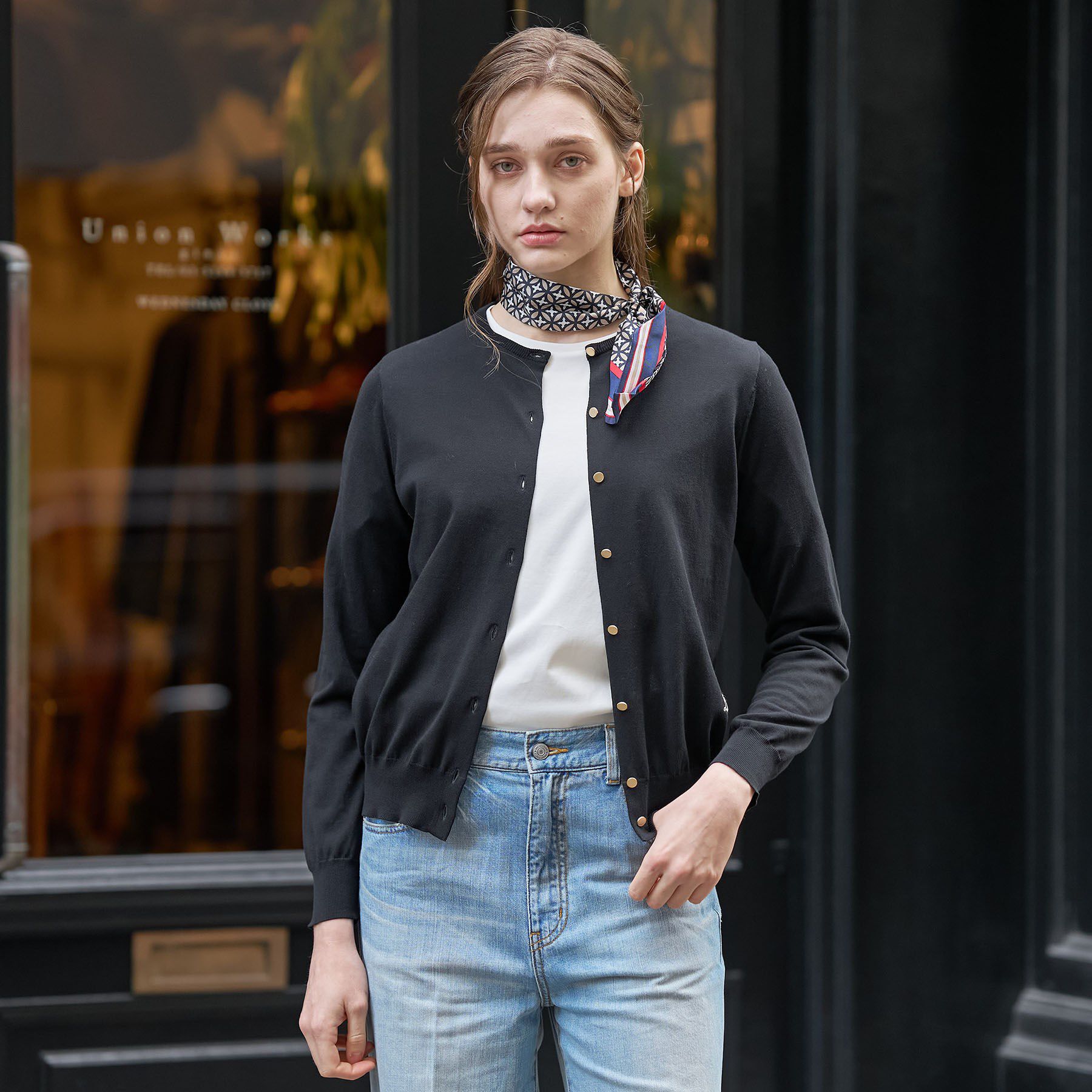 DRESSTERIOR「コットンシルククルーネックカーディガン」|カーディガン|