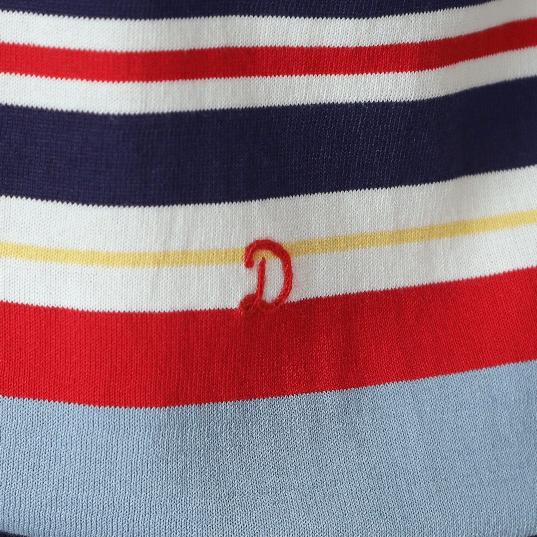 DRESSTERIOR「コットンシルクボーダーハーフスリーブニット」|ニット・セーター|