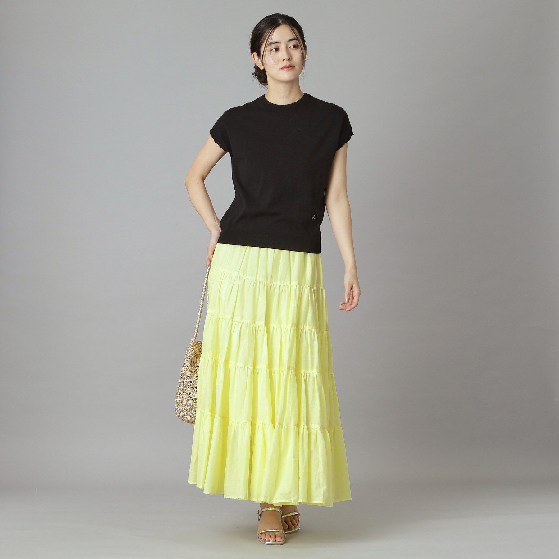 DRESSTERIOR「コットンシルクフレンチスリーブニット」|ニット・セーター|