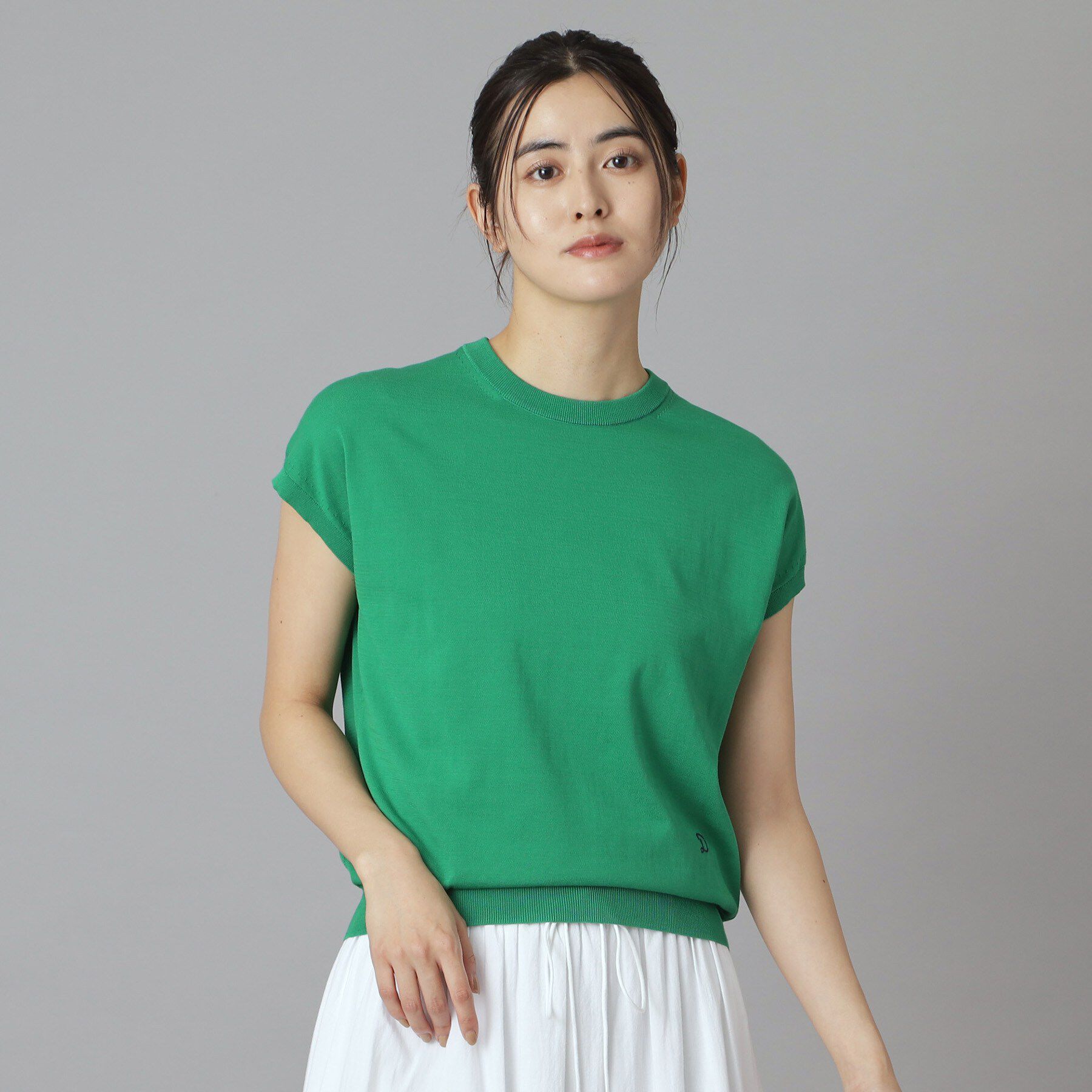 DRESSTERIOR「コットンシルクフレンチスリーブニット」|ニット・セーター|