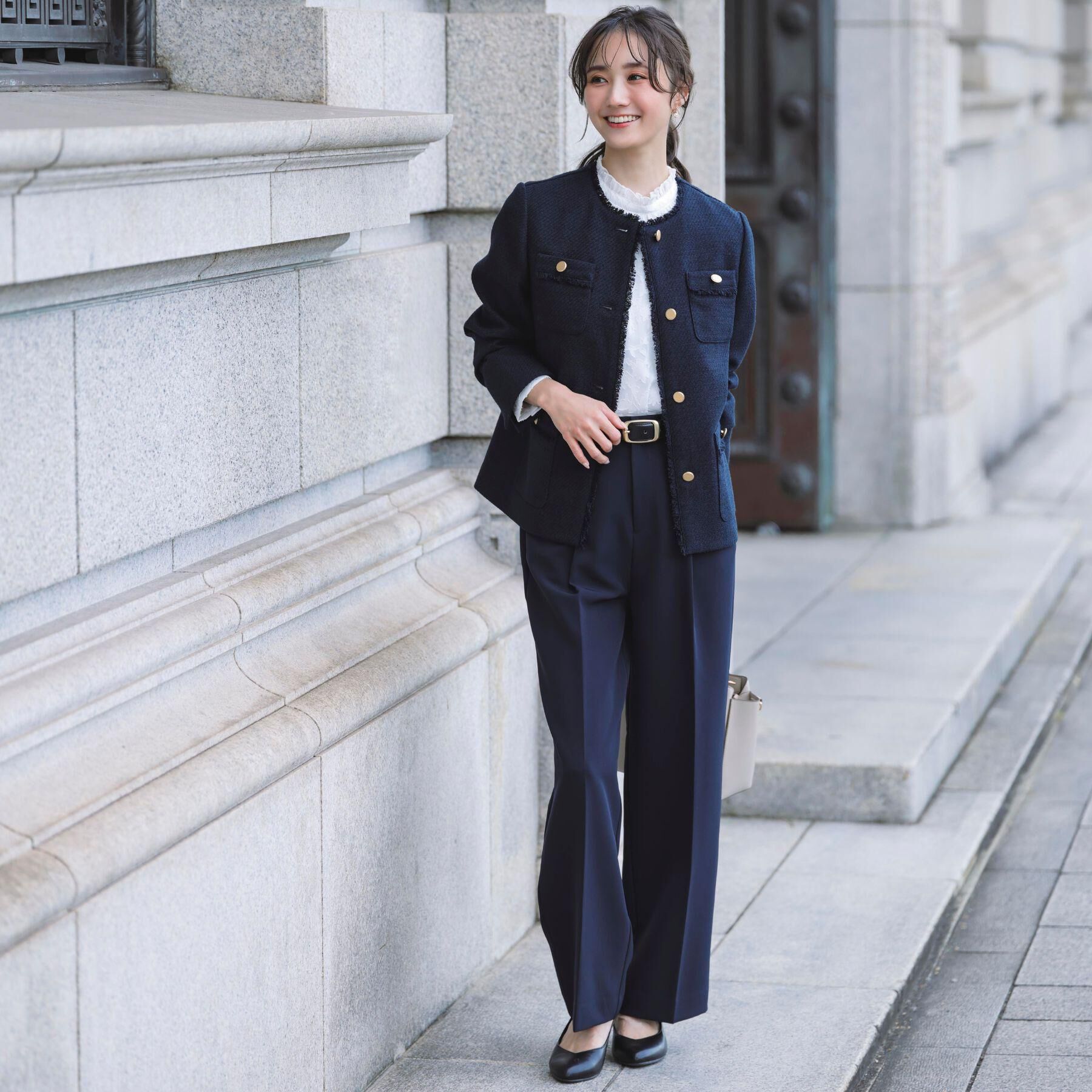 grove「【マシンウォッシュ／防シワ/SS-3L】ストレッチワイドパンツ」|その他|