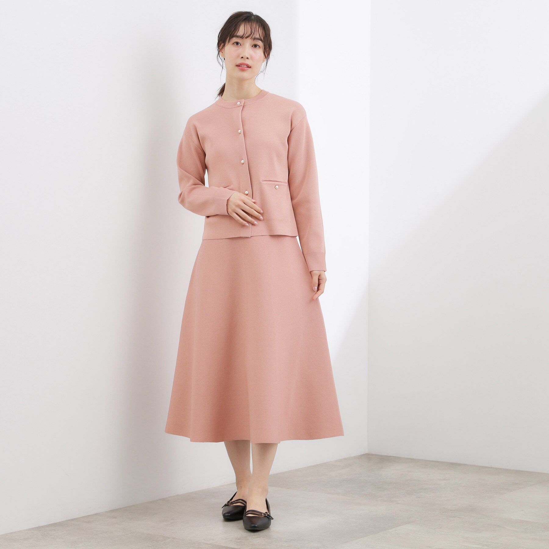 grove「【SETUP対応】パール調釦ニットカーディガン」|カーディガン|