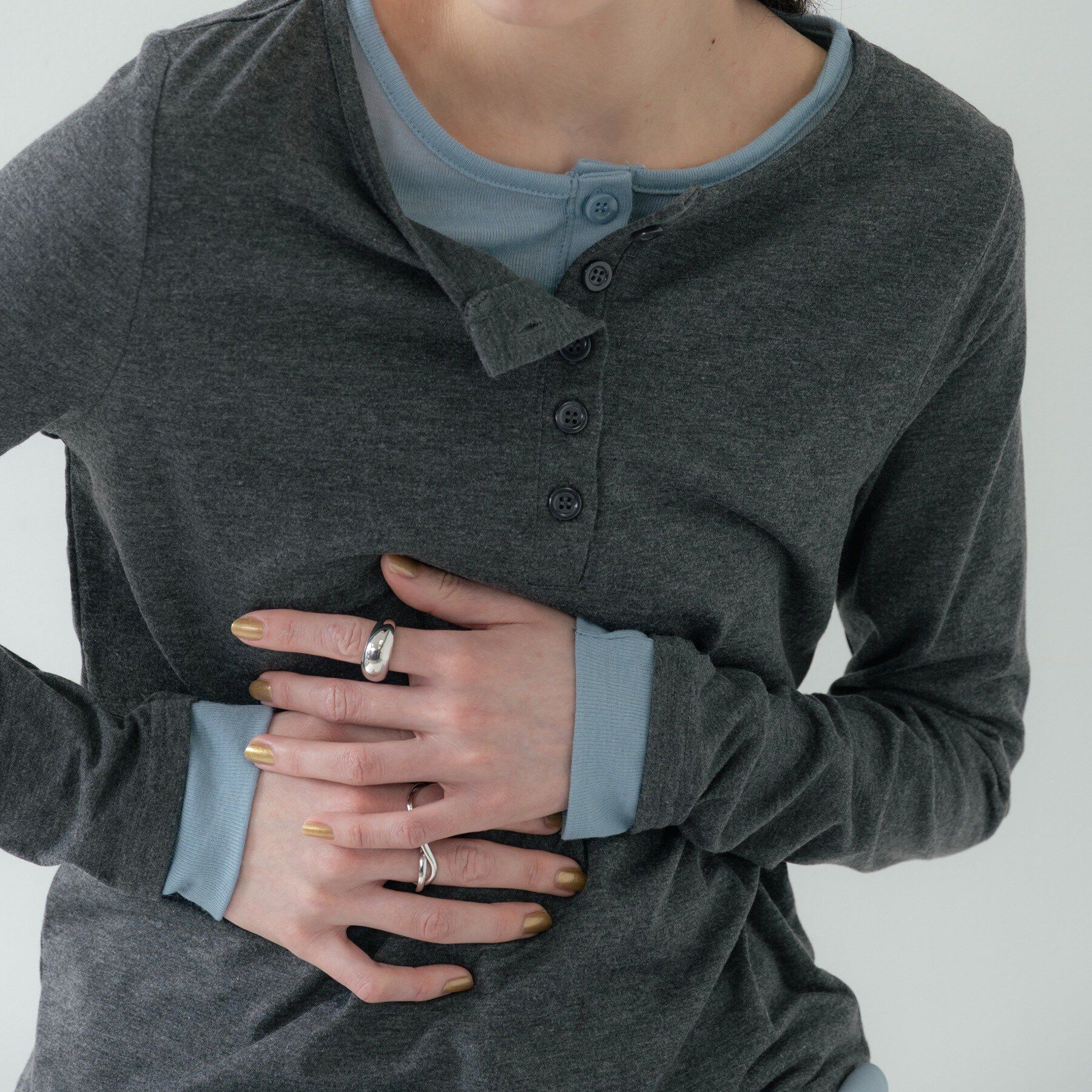 GALLEST「バイカラーヘンリーネックカットソー」|Tシャツ・カットソー|