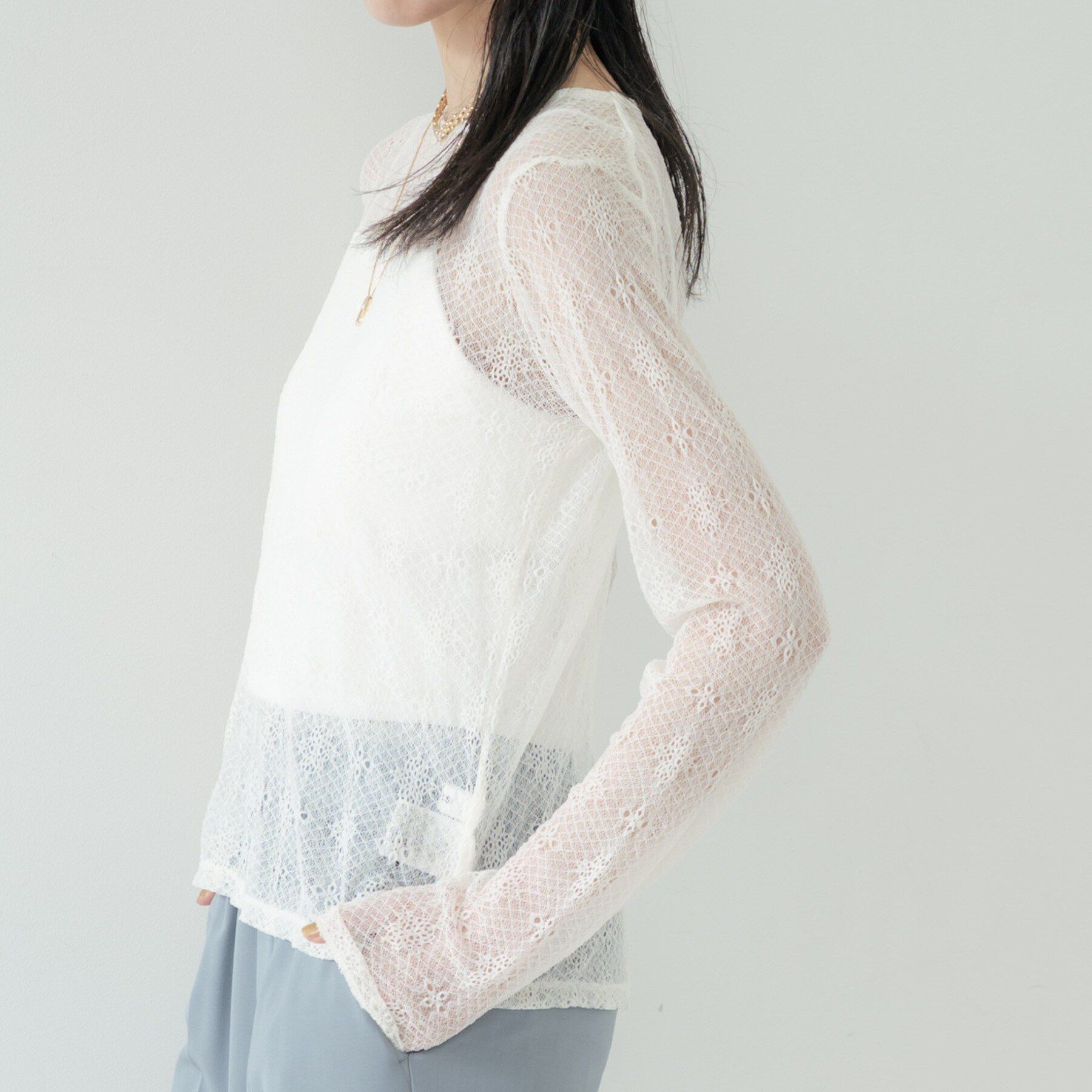 GALLEST「【2WAY】スリットレースプルオーバー」|Tシャツ・カットソー|
