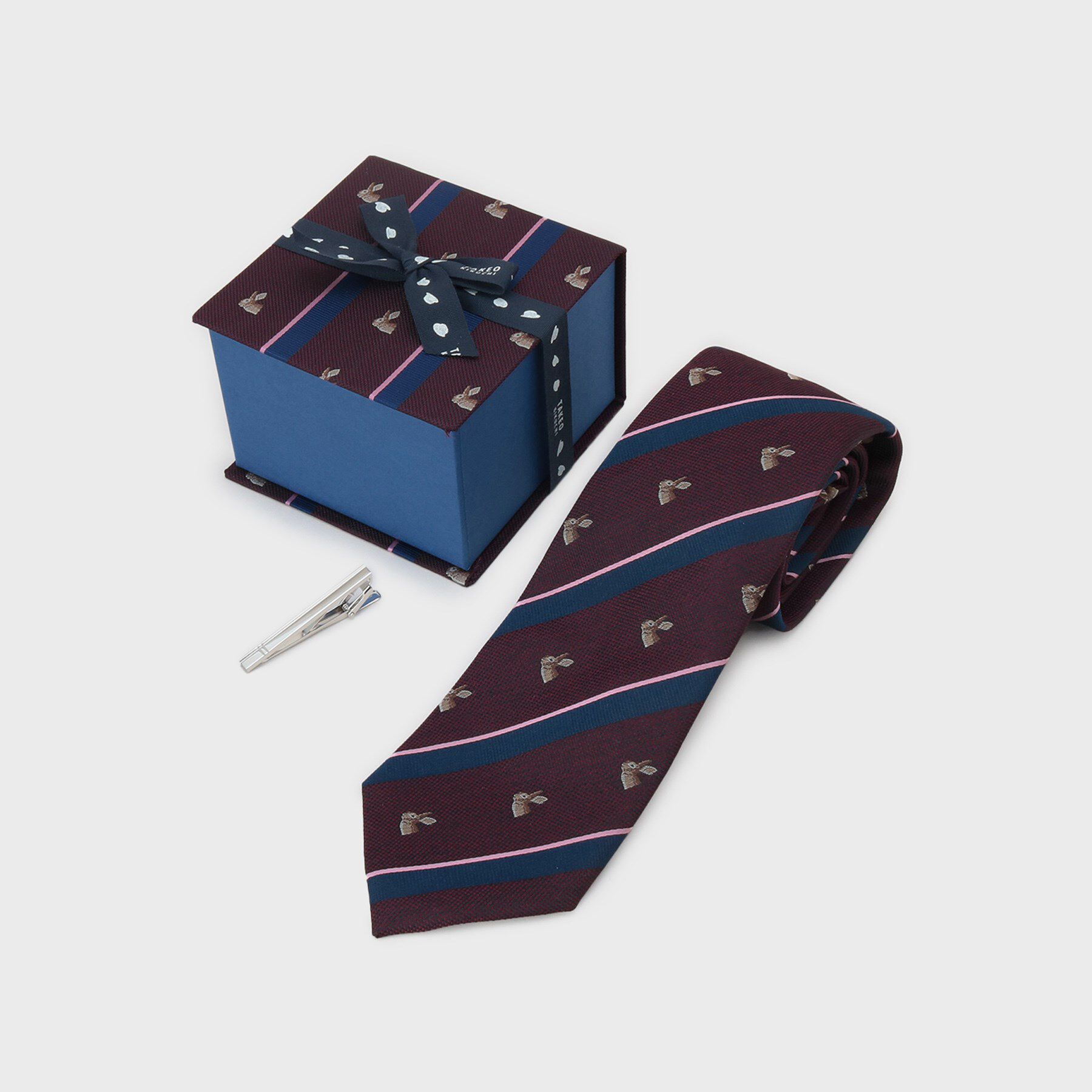TAKEO KIKUCHI「クラシッククレスト ネクタイ＆ピンBOXセット」|ネクタイ・蝶ネクタイ|ボルドー(364)