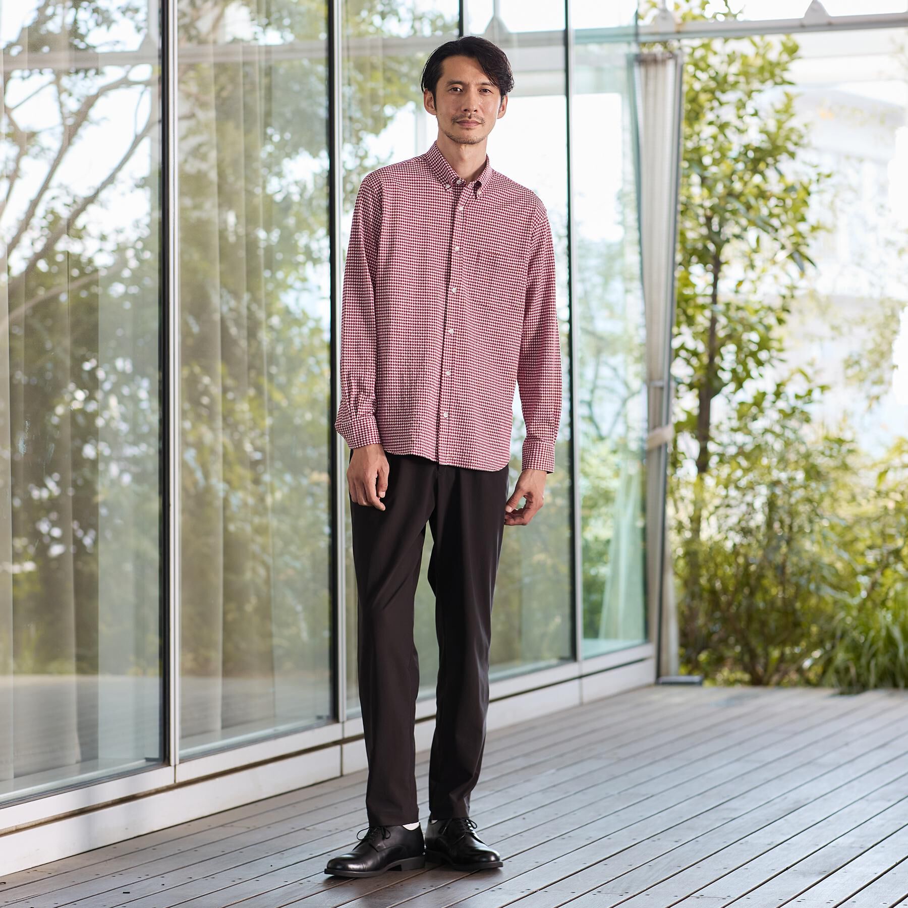 TAKEO KIKUCHI「【抗菌防臭】サッカーギンガムチェック ボタンダウンシャツ」|シャツ・ブラウス|