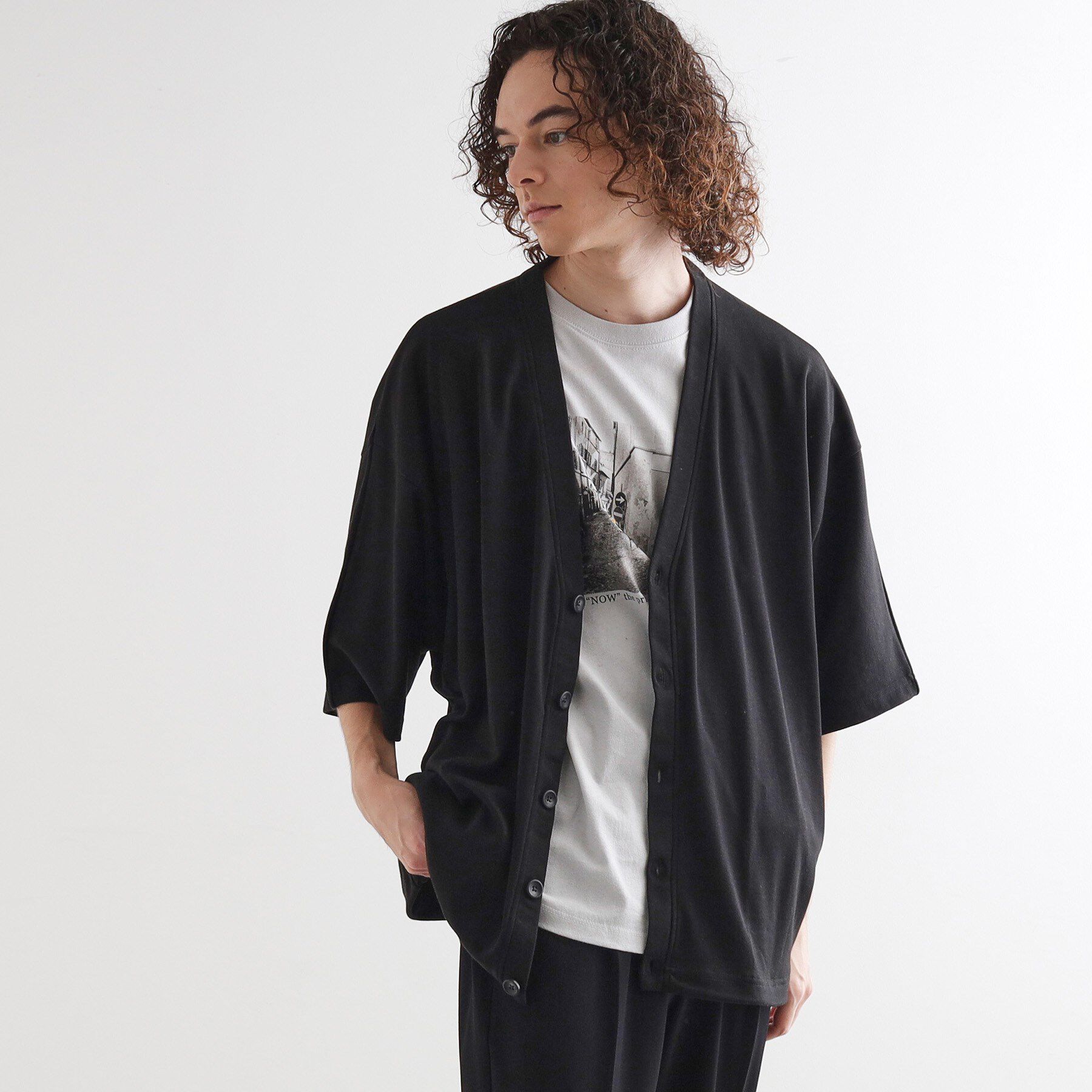 tk.TAKEO KIKUCHI「ドルマンカーディガン」|カーディガン|ブラック(019)