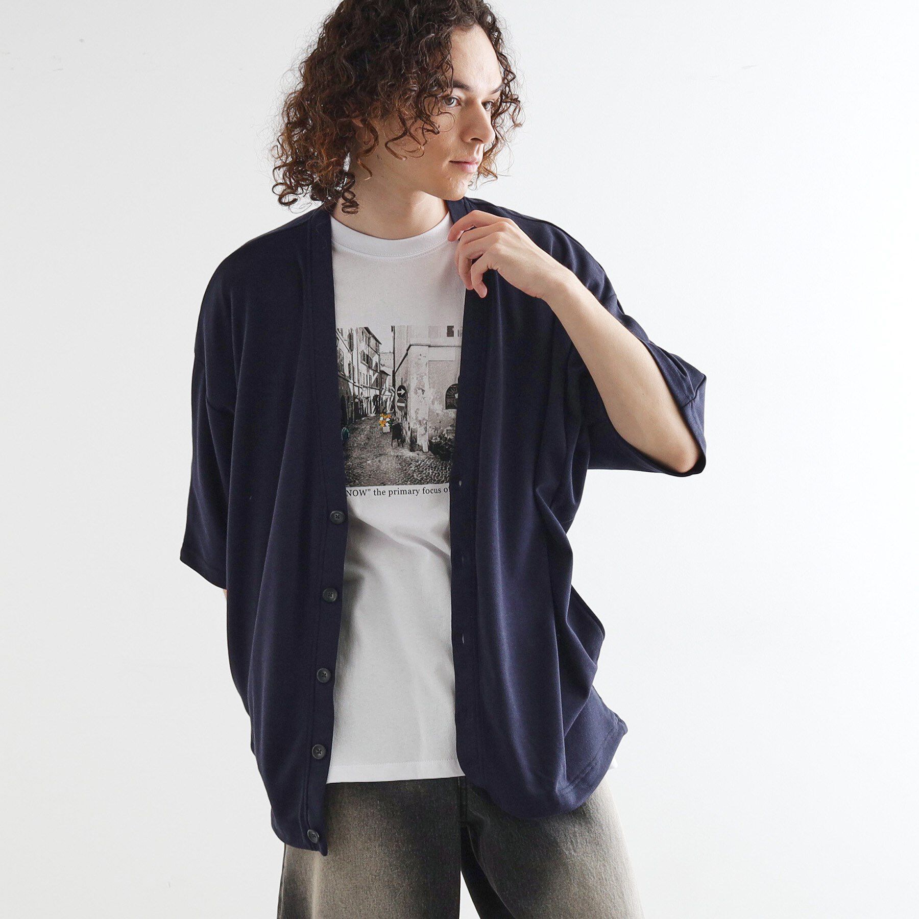 tk.TAKEO KIKUCHI「ドルマンカーディガン」|カーディガン|ネイビー(094)
