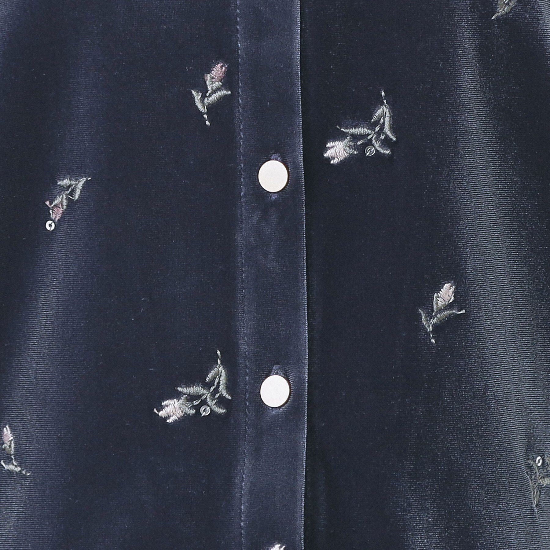 index「小花刺繍ベロアショートカーディガン【洗濯機OK】」|カーディガン|