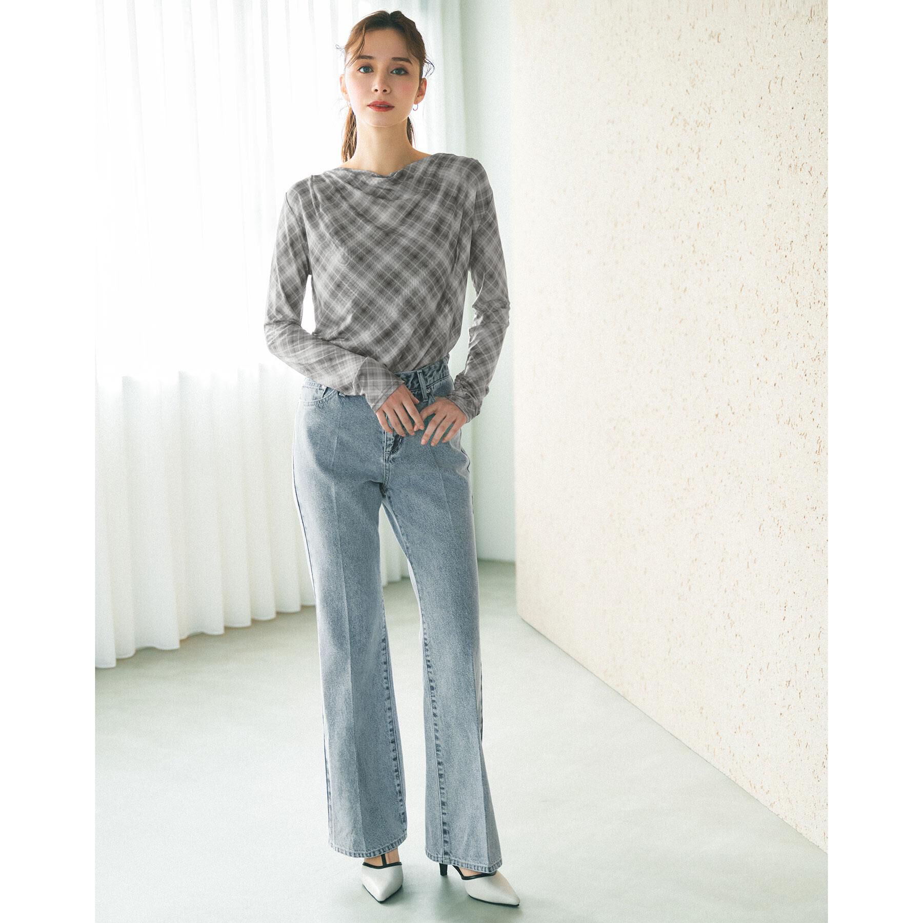 index「フレアデニムパンツ【洗濯機OK】」|デニム|