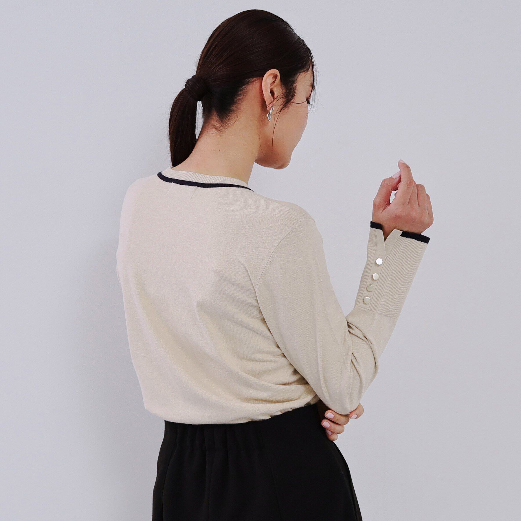 OPAQUE.CLIP「配色ラインニット/アンサンブル対応【洗濯機洗い可】」|ニット・セーター|