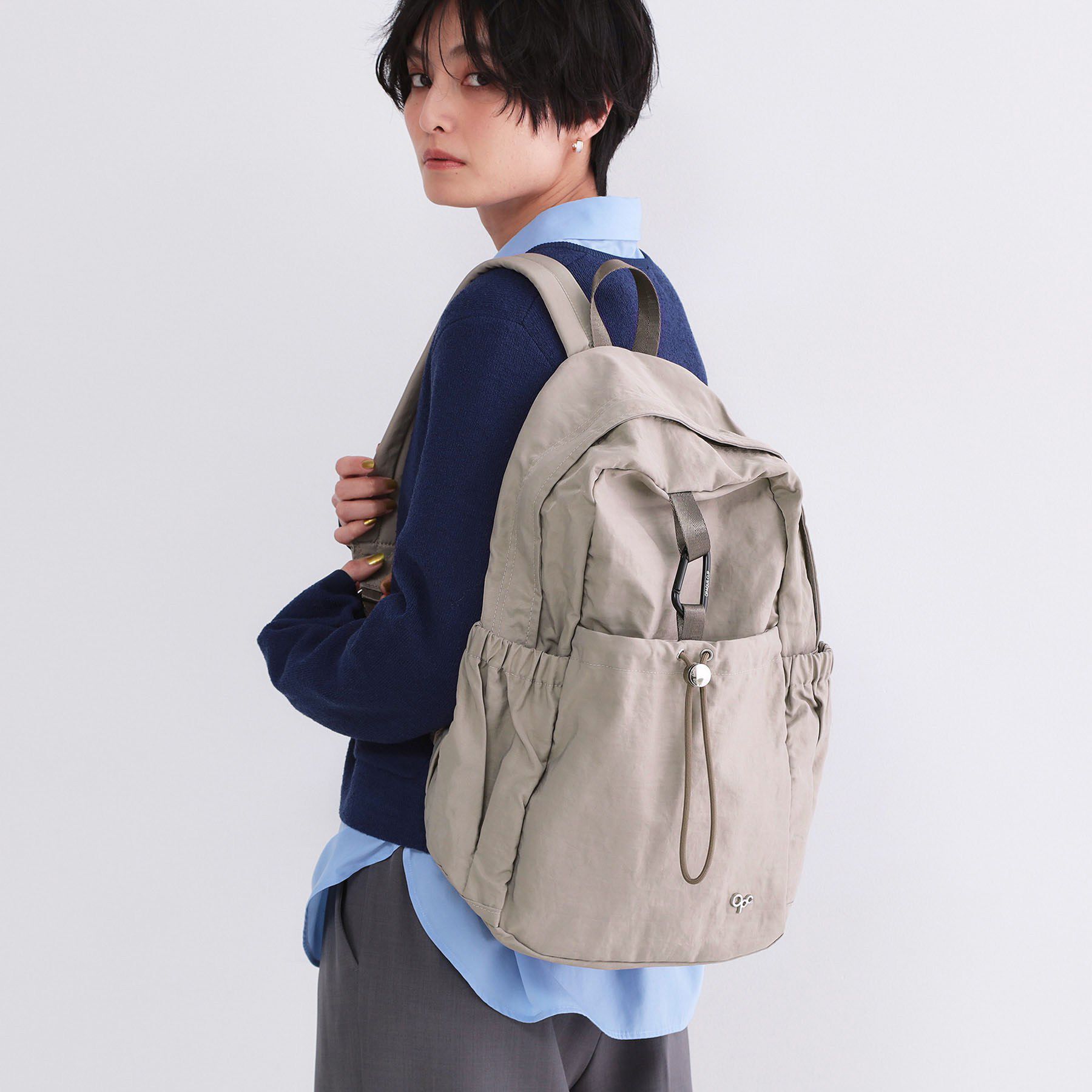 OPAQUE.CLIP「ドロストデザイン ポケットリュック」|リュック|ベージュ(052)