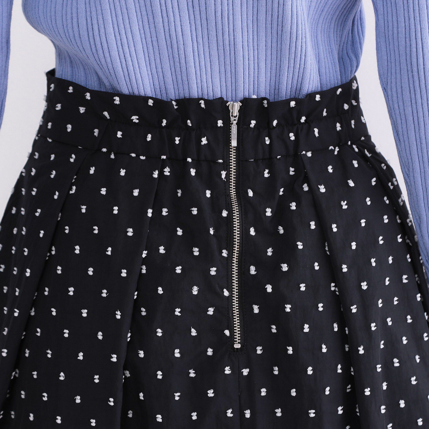 OPAQUE.CLIP「ドビードットタックフレアスカート【洗濯機OK】」|スカート|