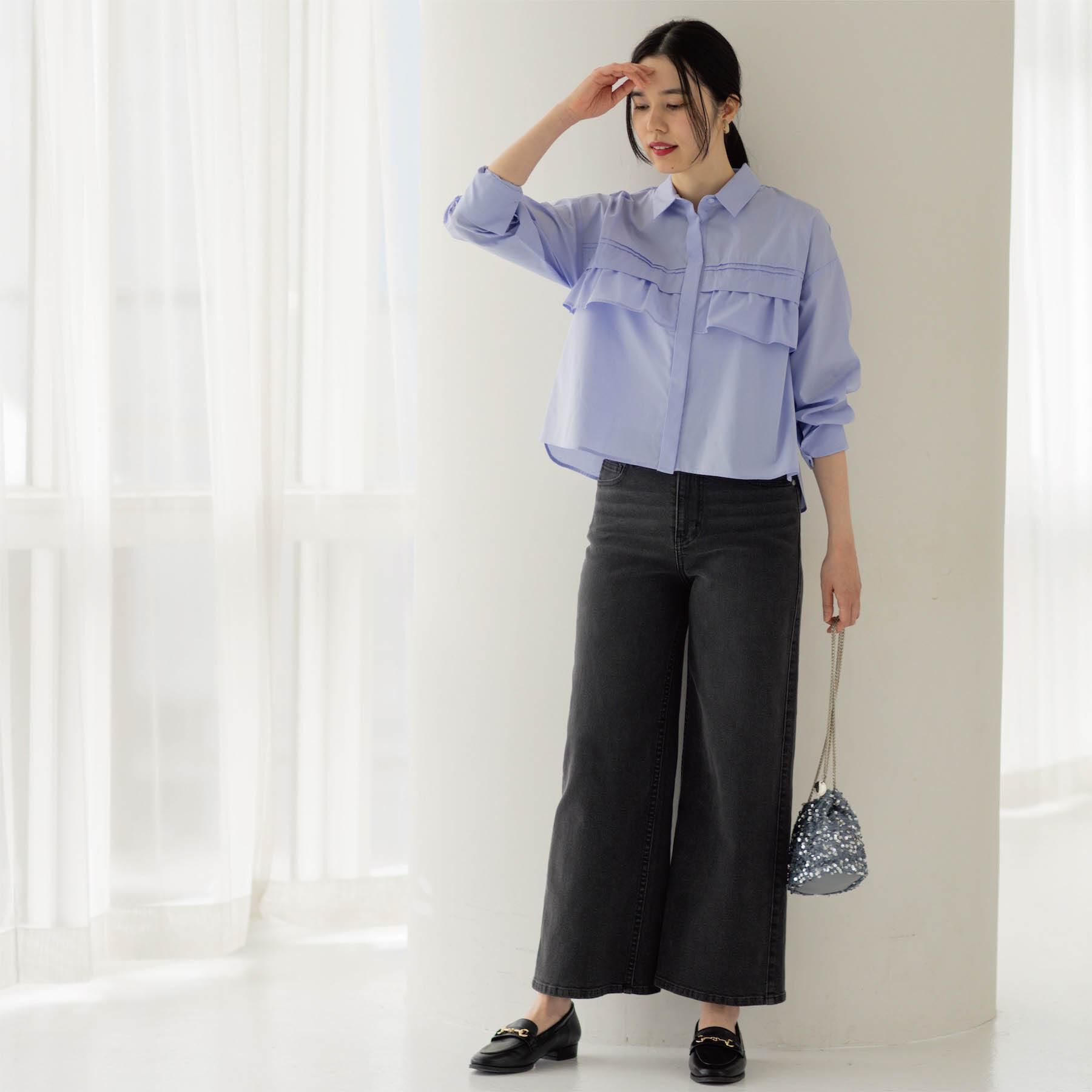 OPAQUE.CLIP「タックフリルシャツ【洗濯機OK】」|シャツ・ブラウス|