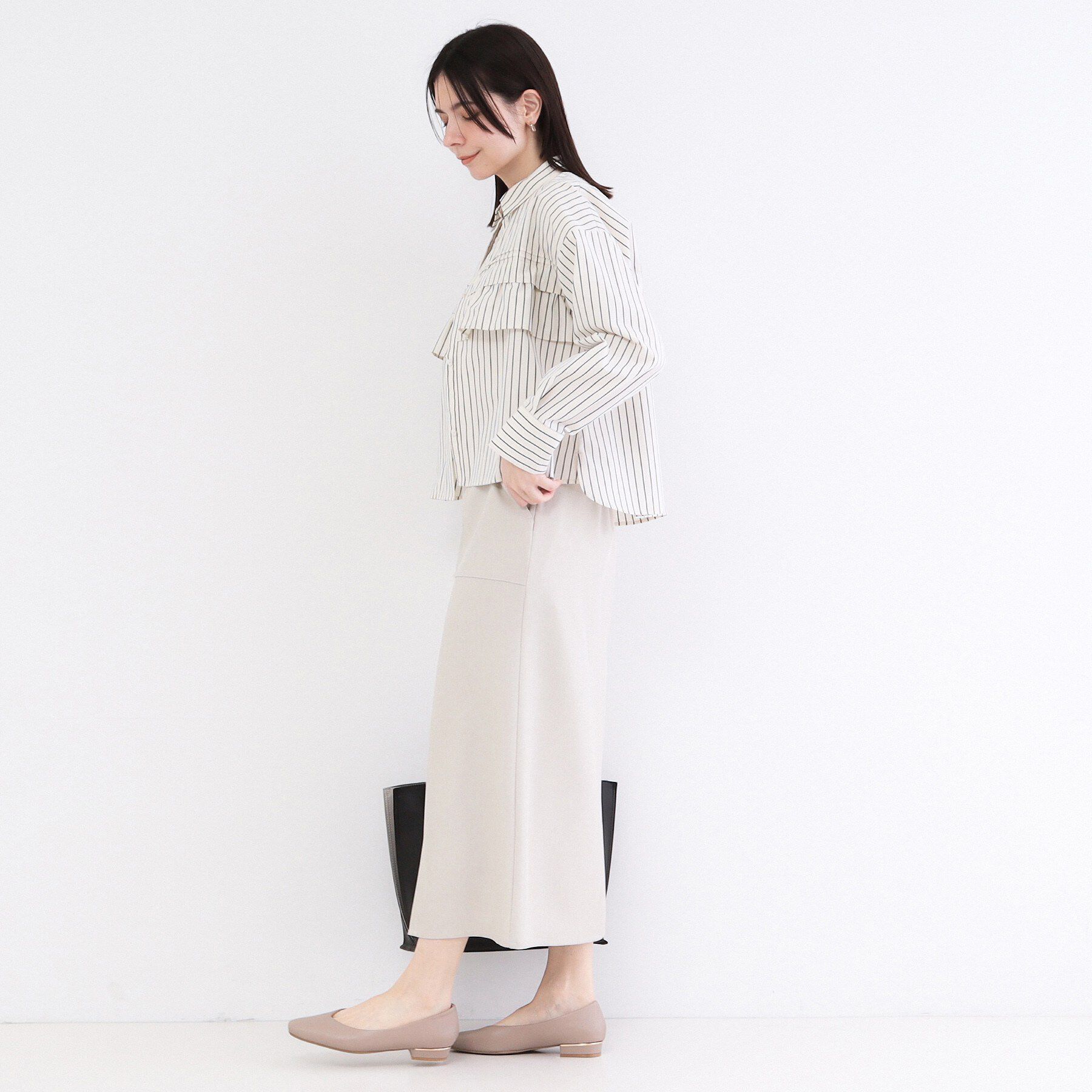 OPAQUE.CLIP「タックフリルシャツ【洗濯機OK】」|シャツ・ブラウス|