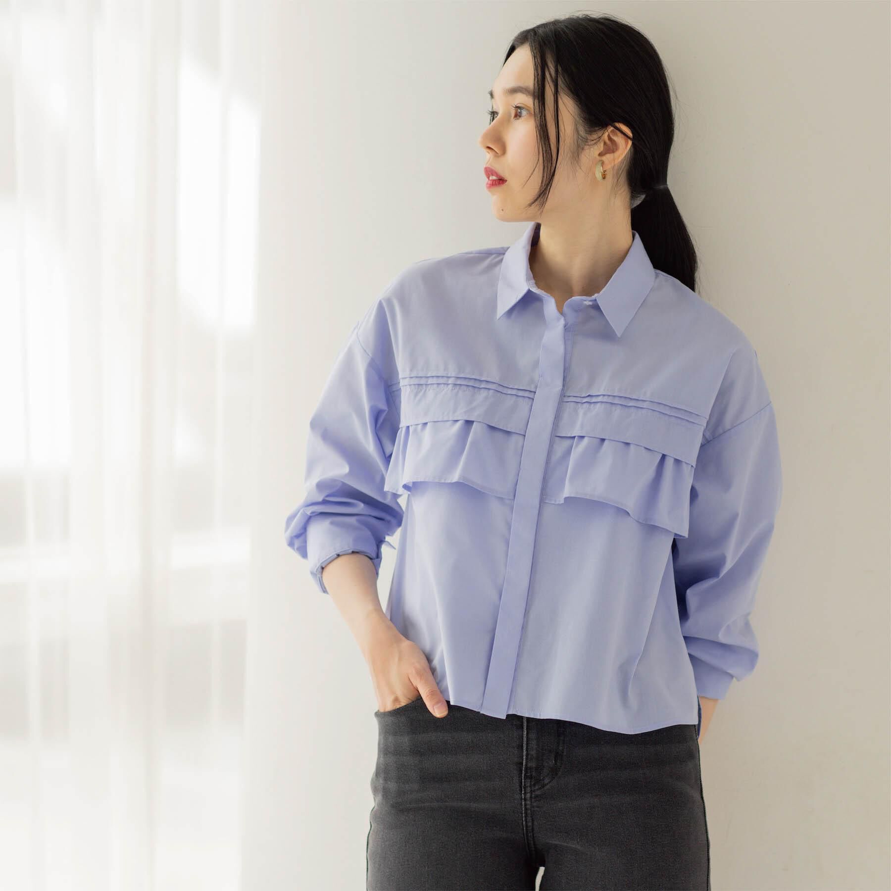 OPAQUE.CLIP「タックフリルシャツ【洗濯機OK】」|シャツ・ブラウス|