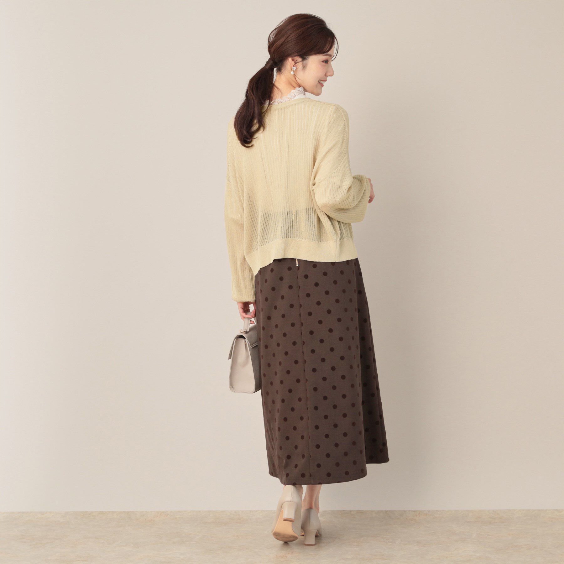 Couture broach「ラメリブVネックカーディガン」|カーディガン|