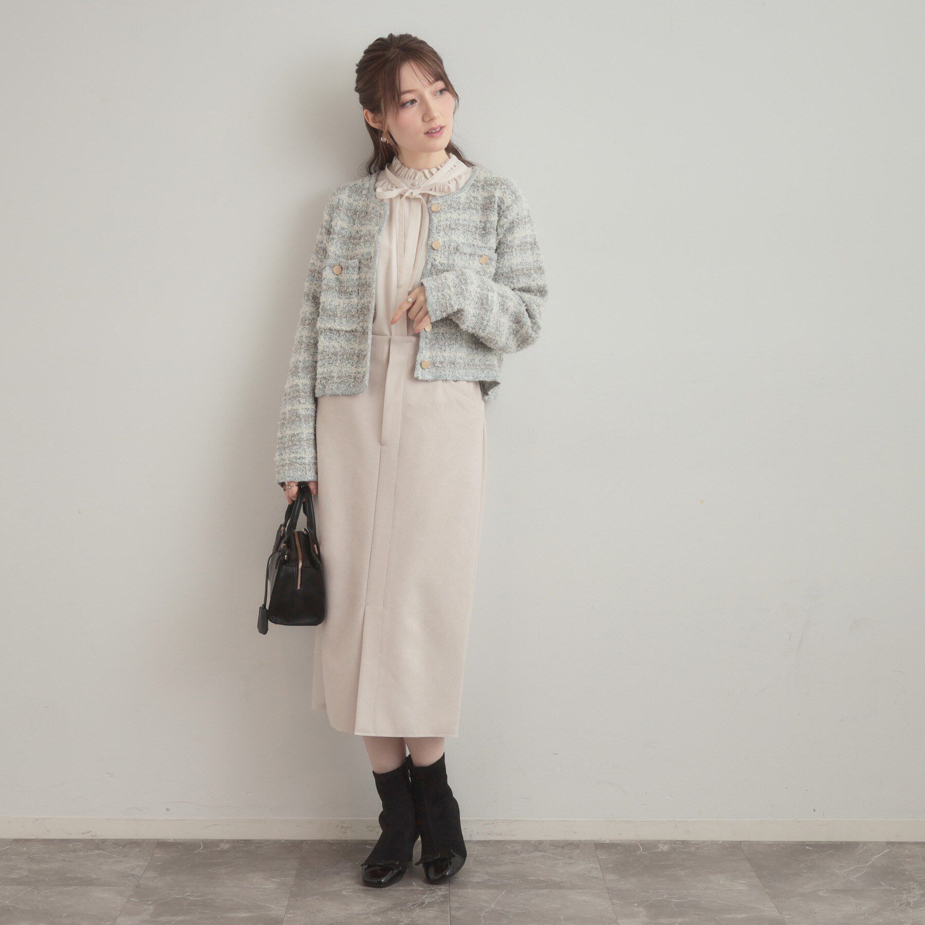 Couture broach「ツイード編みカーディガン」|カーディガン|