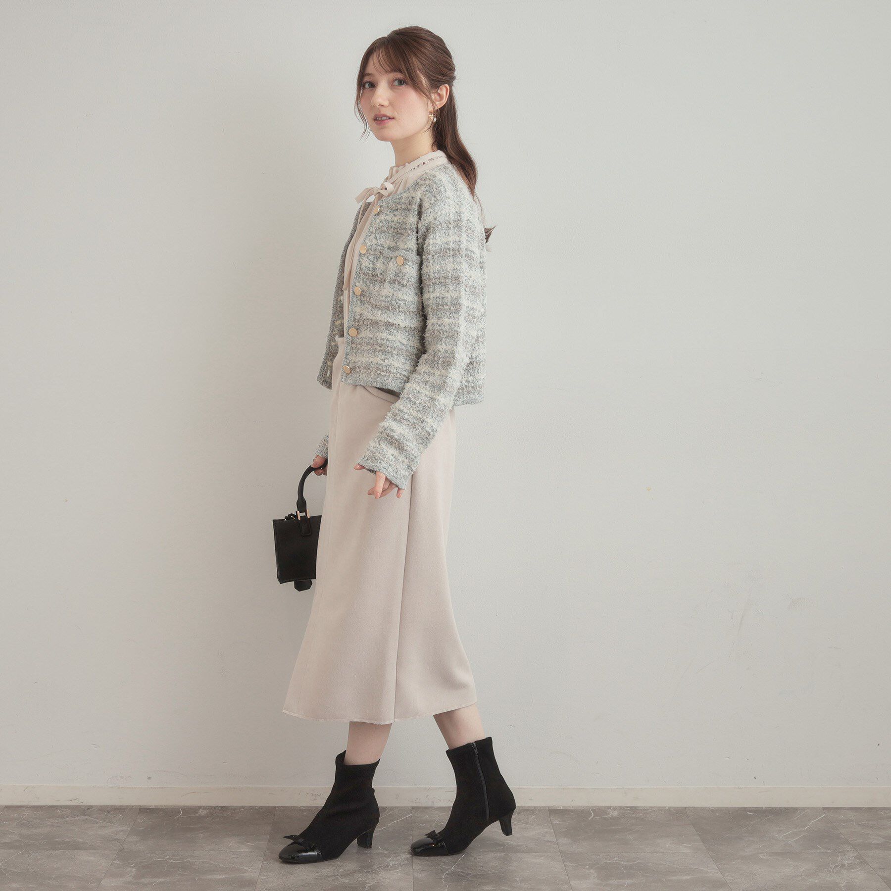 Couture broach「ツイード編みカーディガン」|カーディガン|