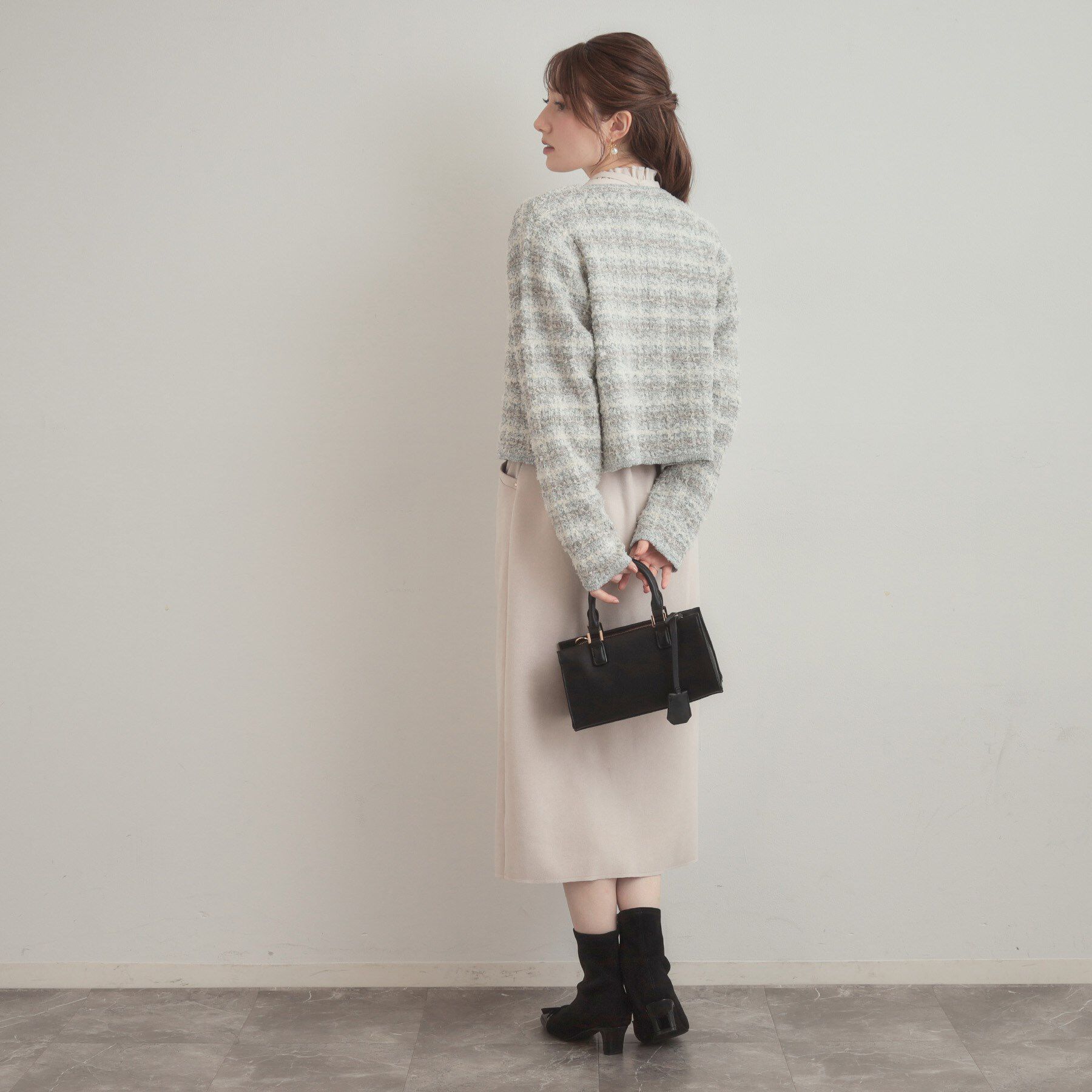 Couture broach「ツイード編みカーディガン」|カーディガン|