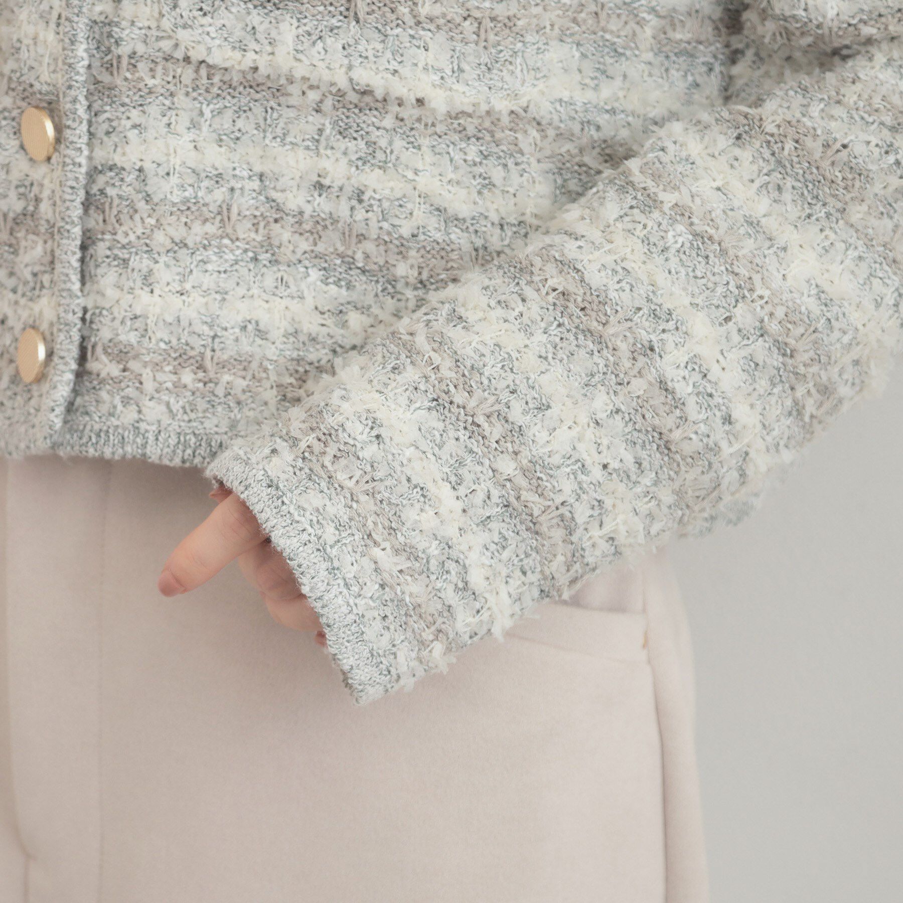 Couture broach「ツイード編みカーディガン」|カーディガン|