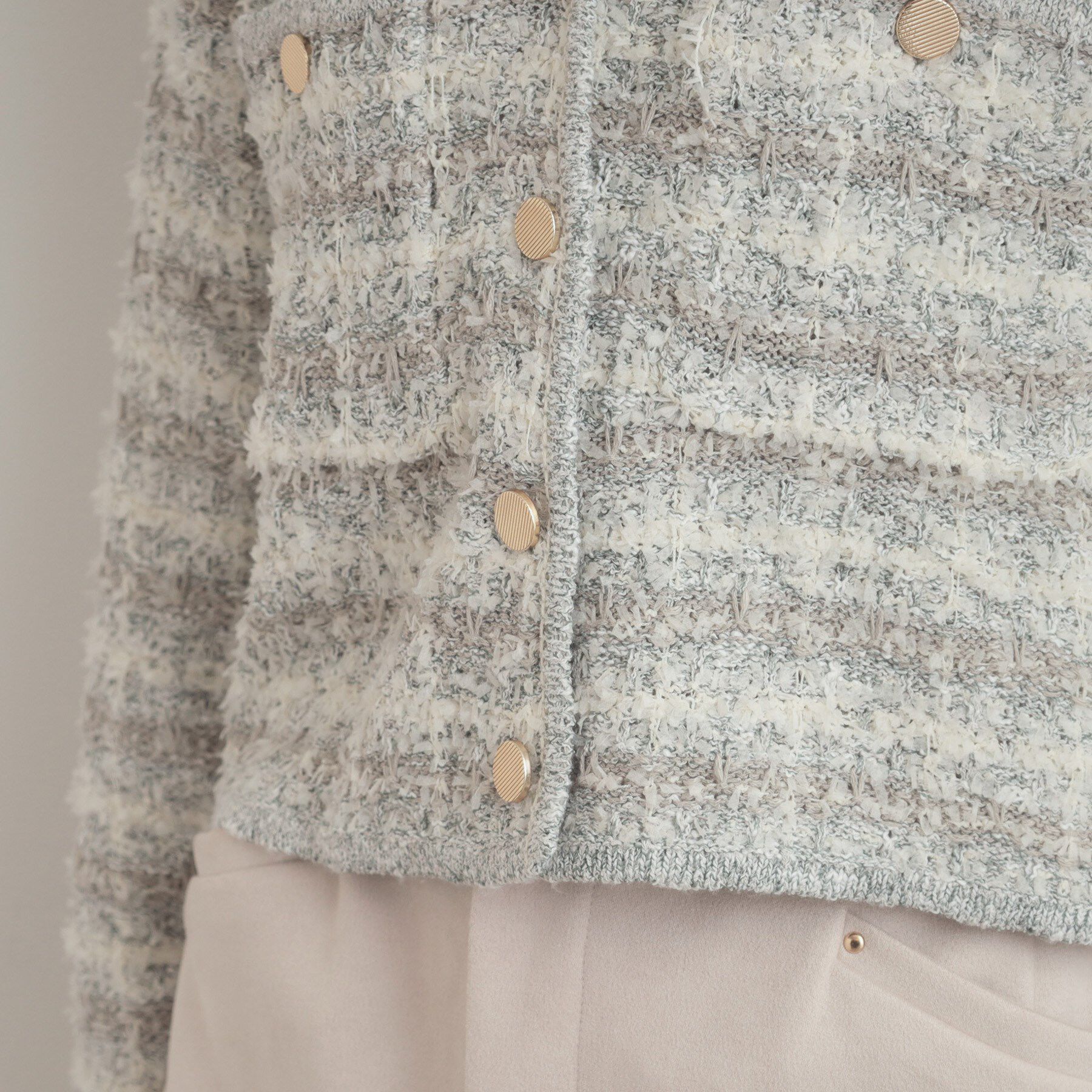 Couture broach「ツイード編みカーディガン」|カーディガン|