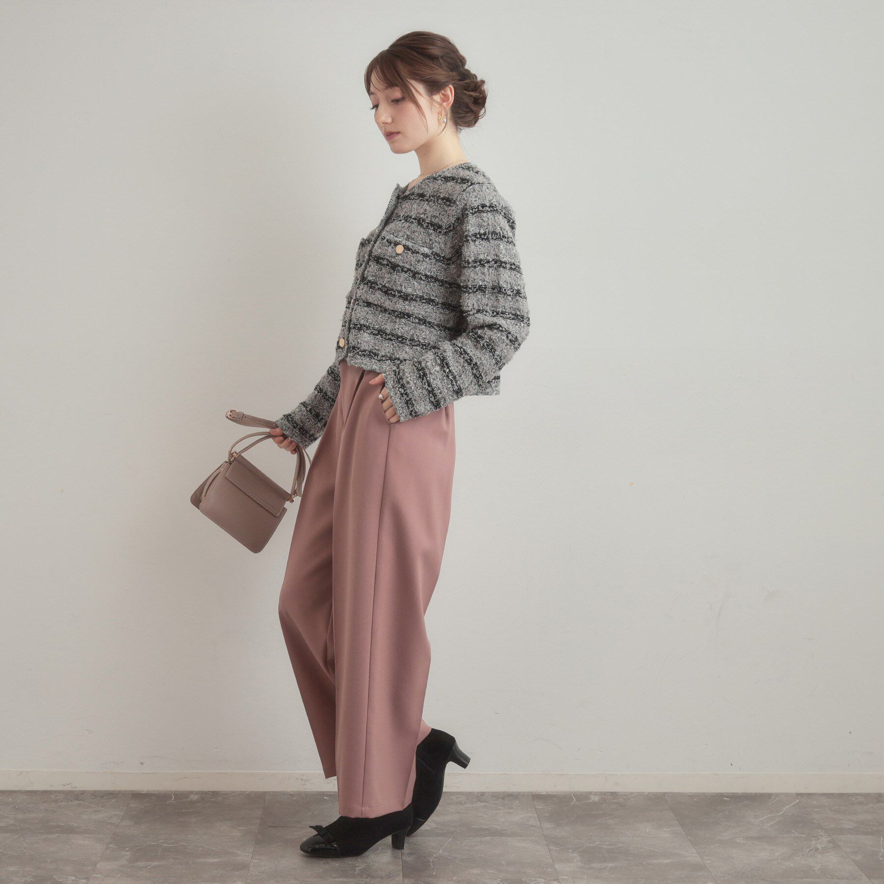 Couture broach「ツイード編みカーディガン」|カーディガン|