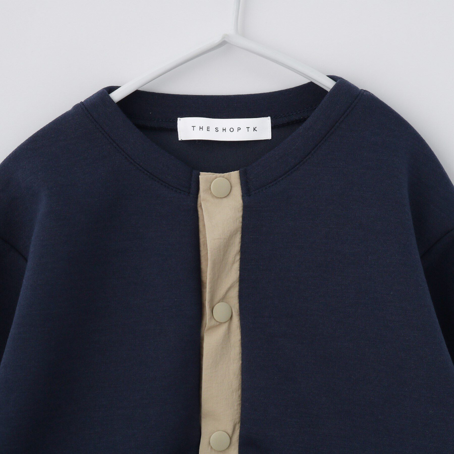 THE SHOP TK「【110-160】ダンボールスナップカーディガン/セットアップ可・洗濯機OK」|カーディガン|