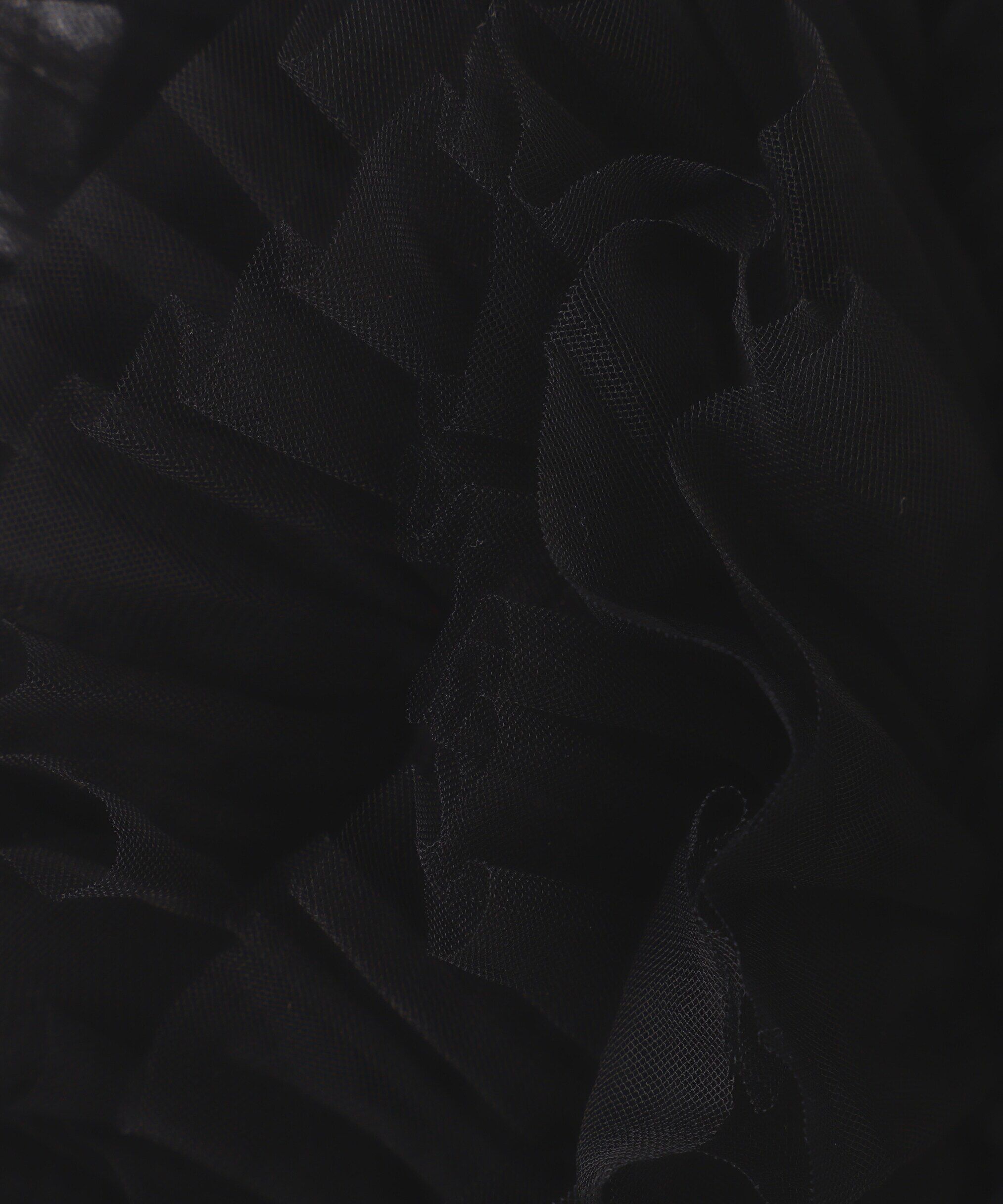  「チュールフリルショルダーニットワンピース」|ワンピース|