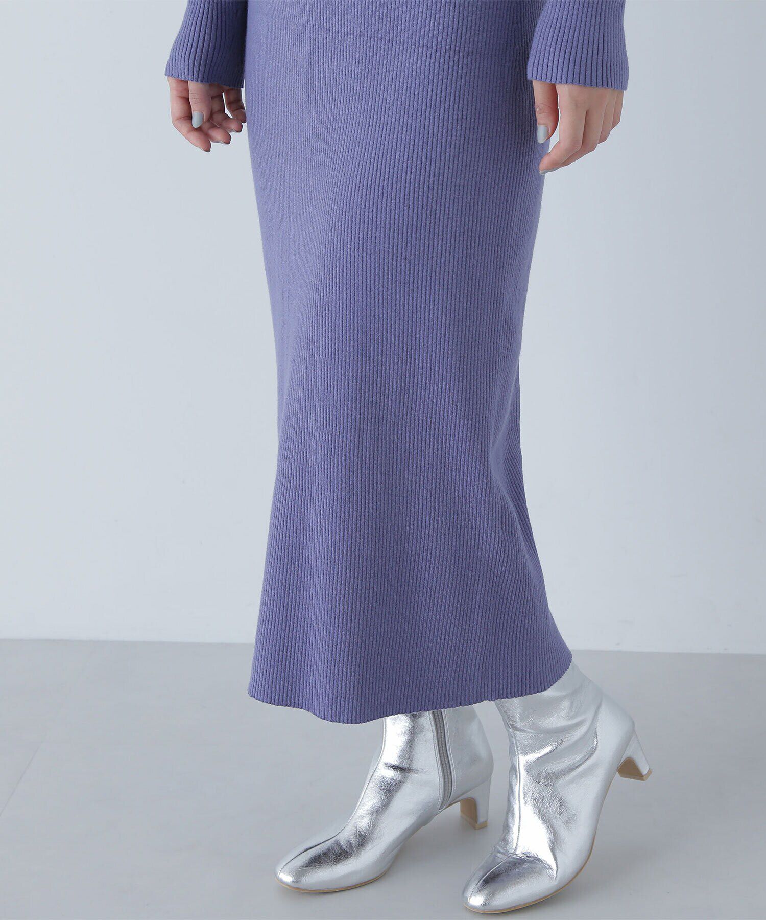  「チュールフリルショルダーニットワンピース」|ワンピース|