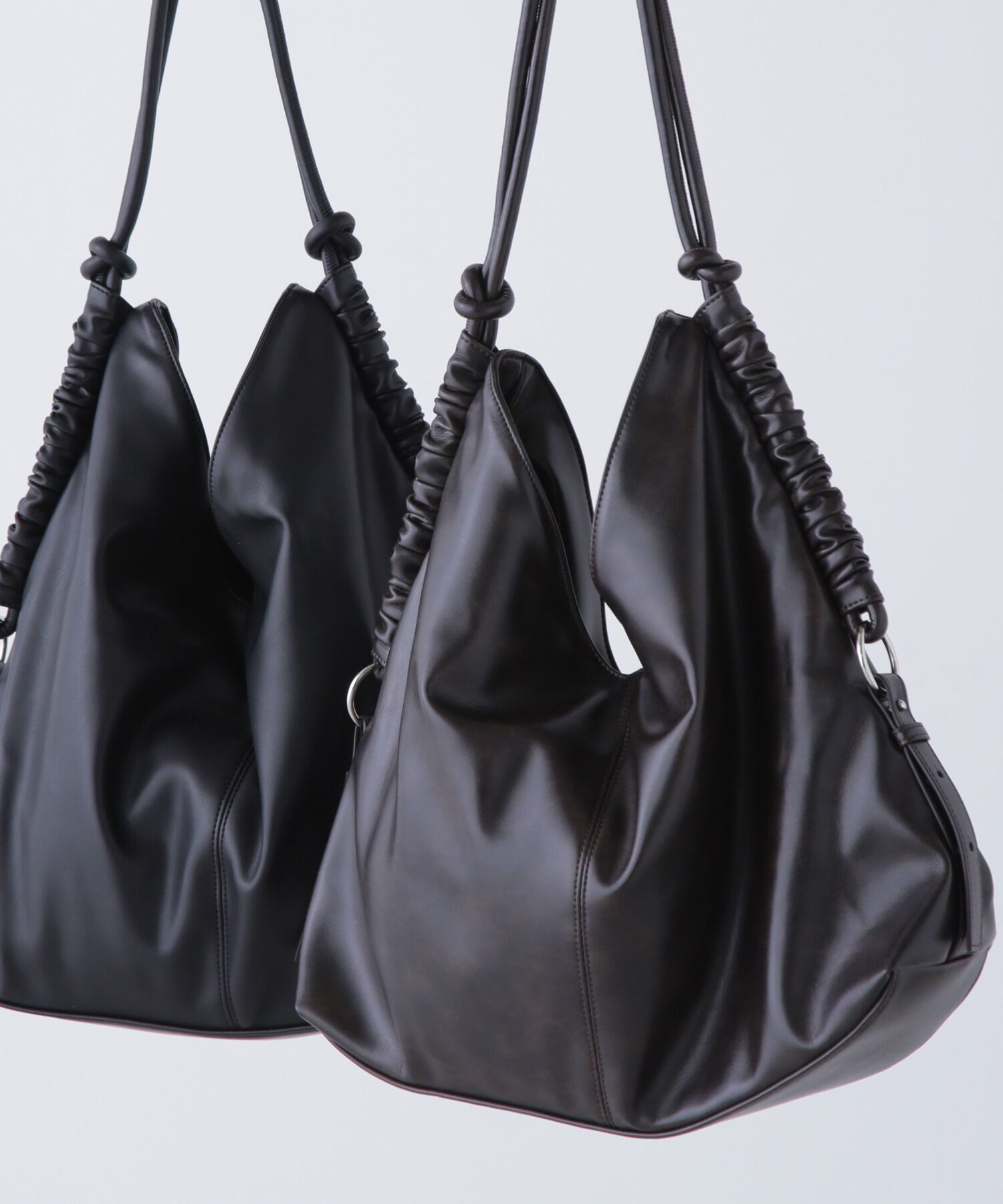  「サイドベルトギャザーショルダーバッグ」|ショルダー・メッセンジャー|ダークブラウ 1