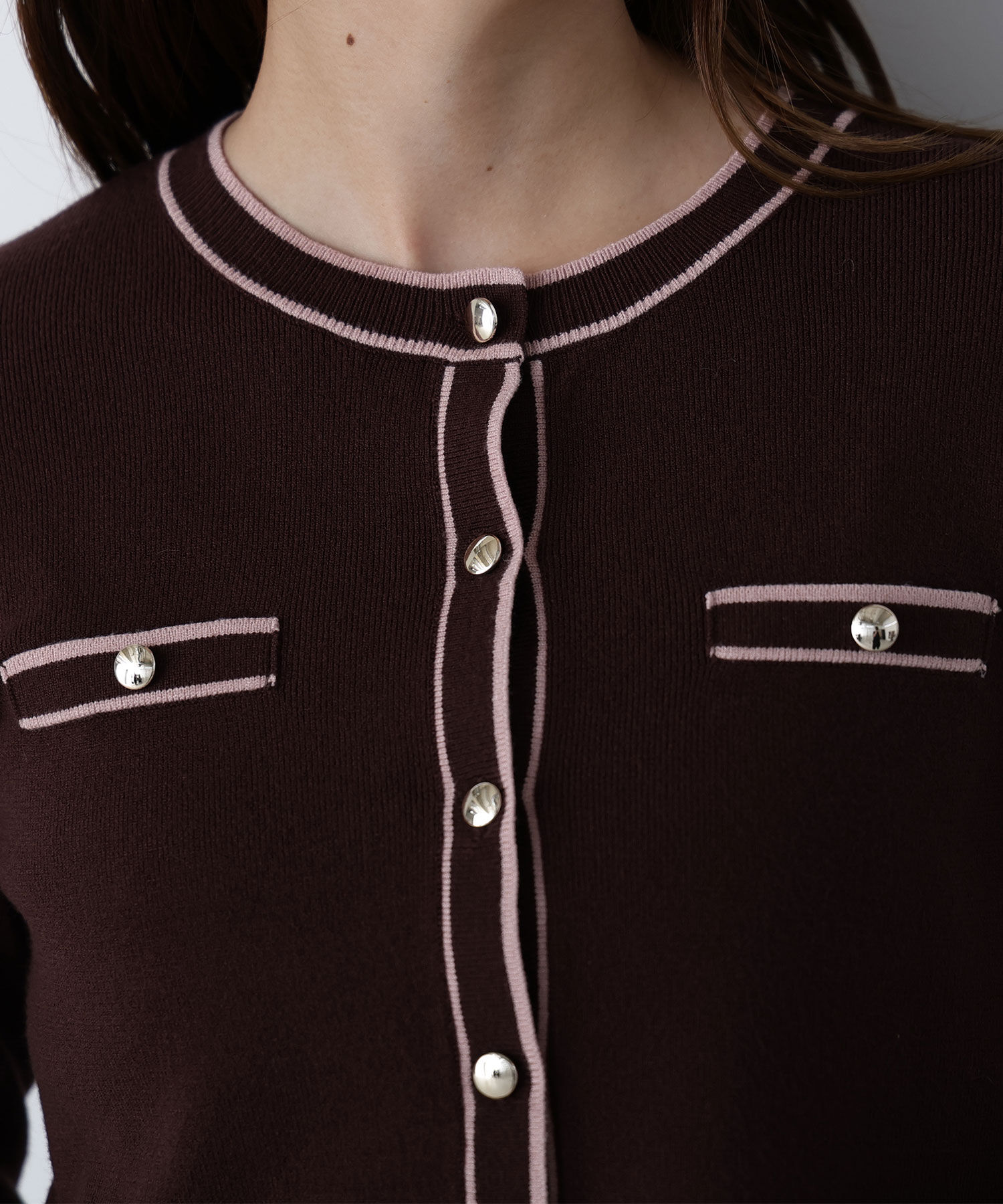  「バイカラーニットカーデ＆スカート」|ワンピース|