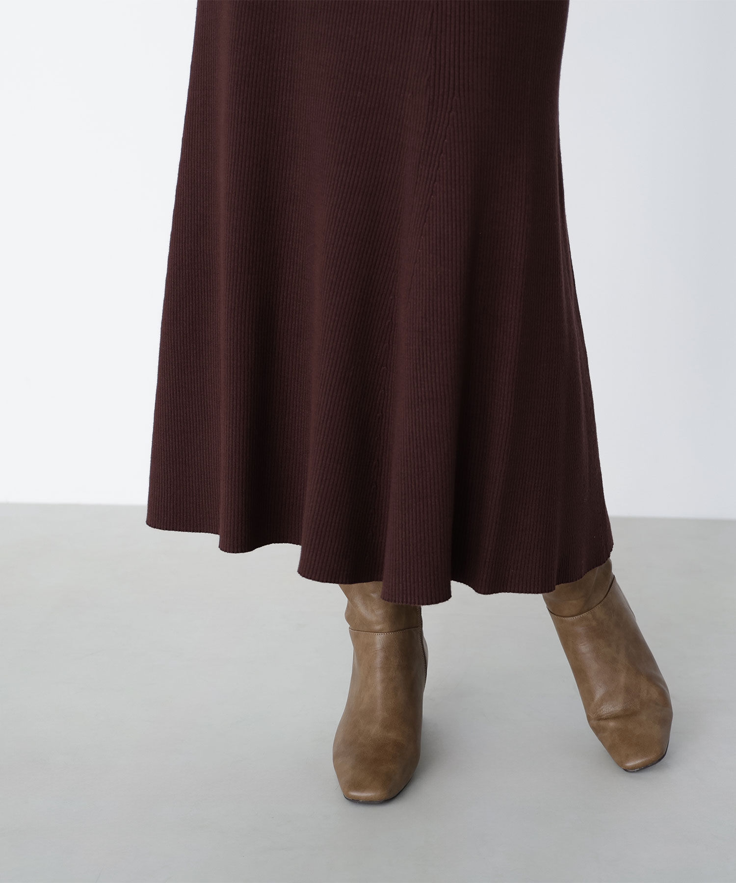  「バイカラーニットカーデ＆スカート」|ワンピース|