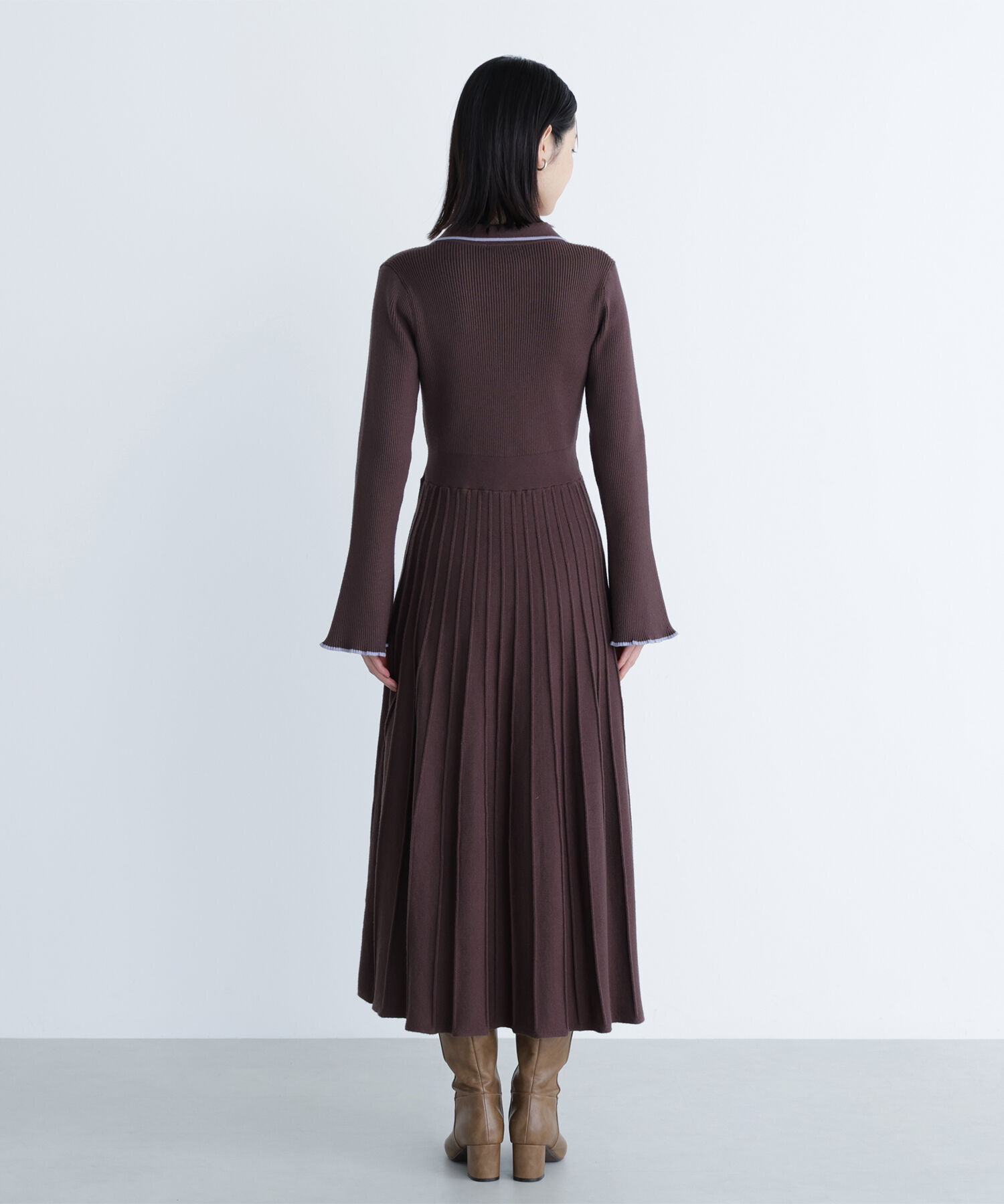 スキッパーバイカラーニットワンピース｜ルミネのファッション通販