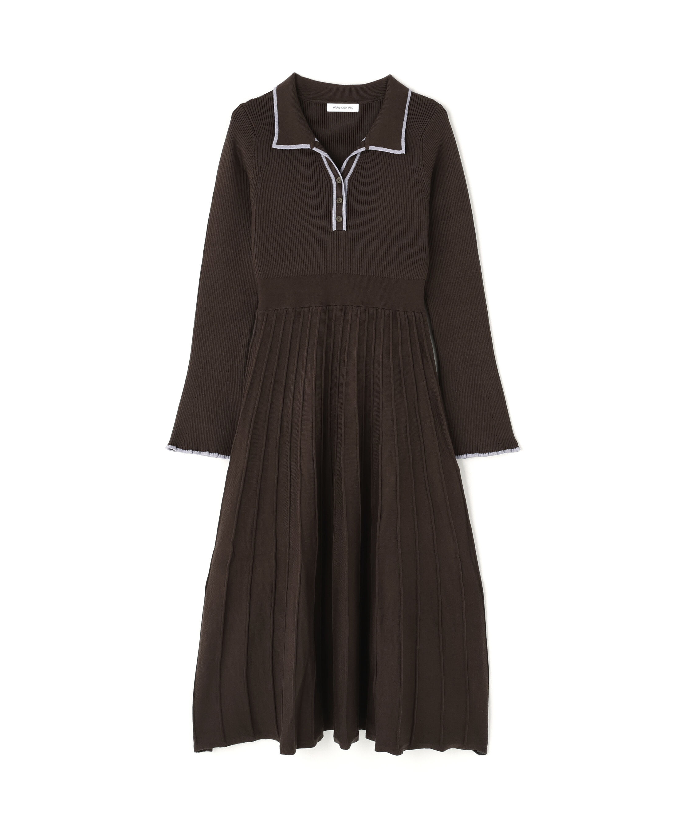 スキッパーバイカラーニットワンピース｜ルミネのファッション通販