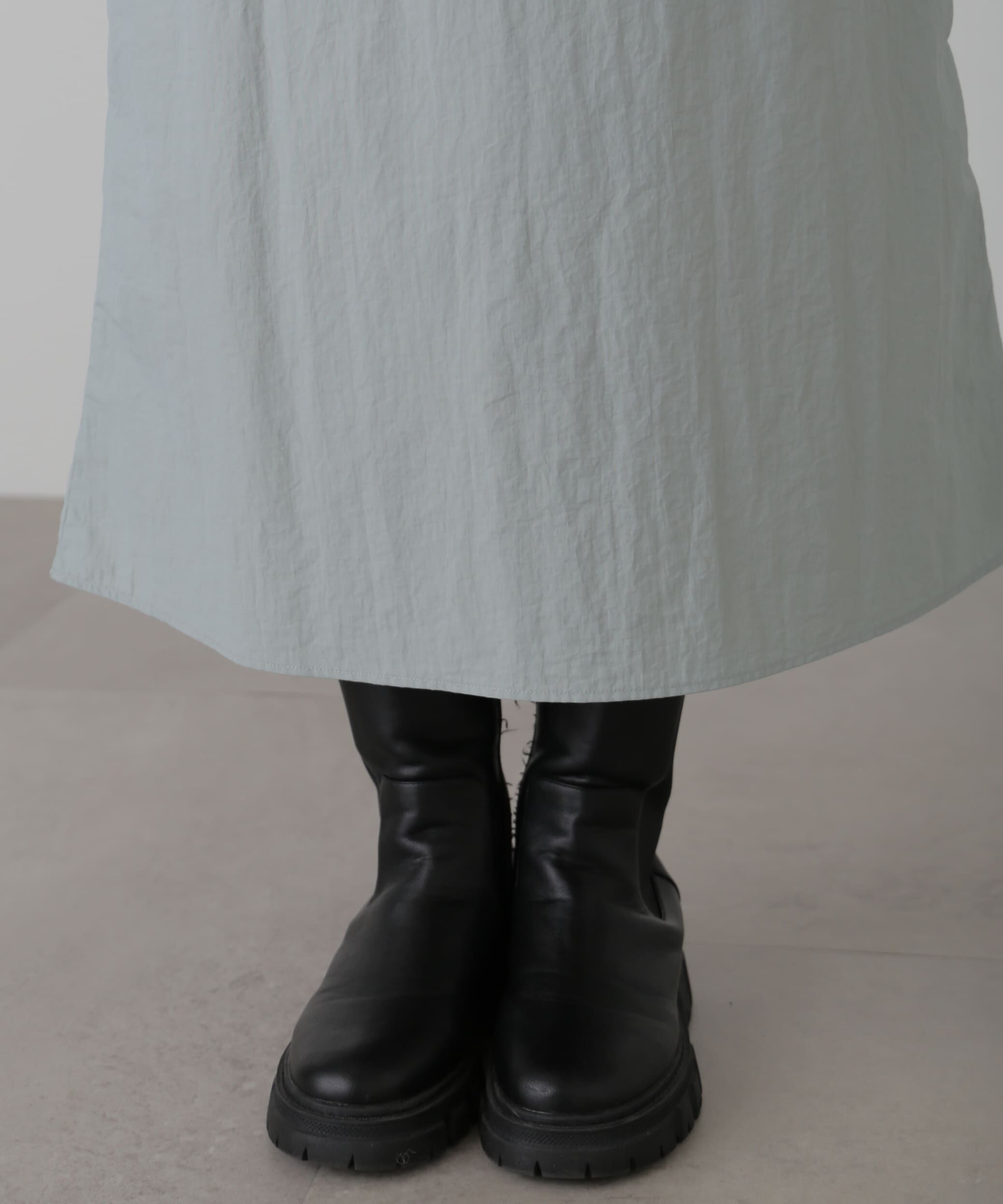  「バックオープンナイロンジャンパースカート」|ワンピース|