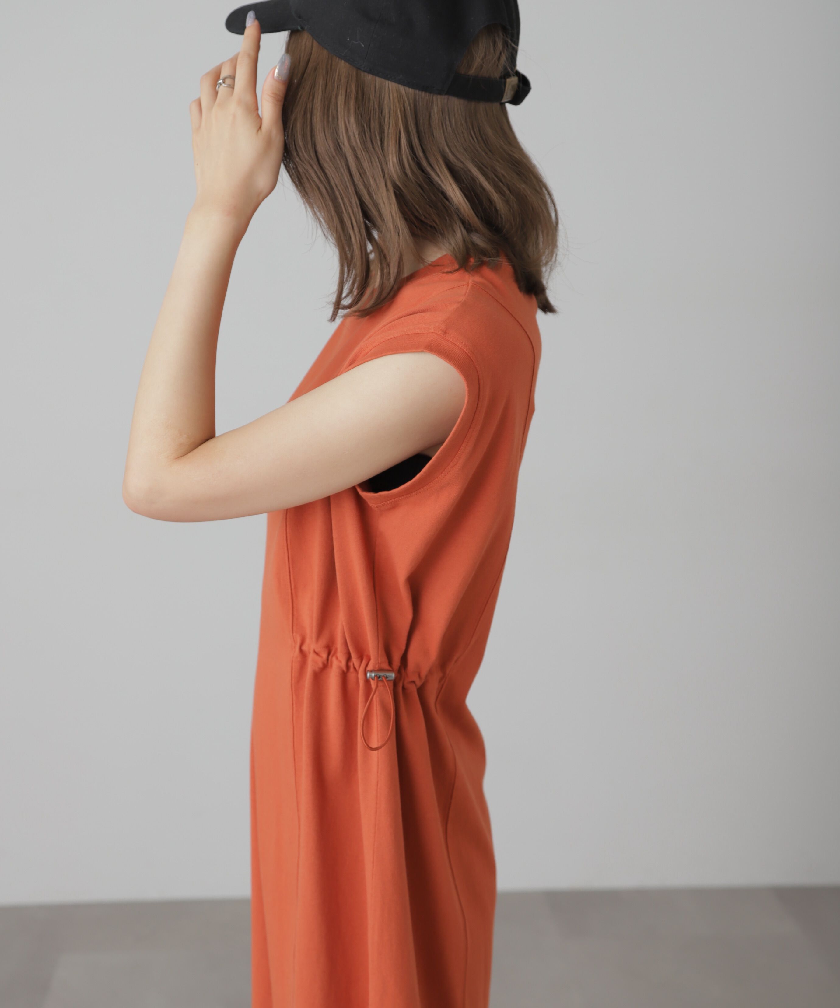  「布帛ドッキングフレンチスリーブカットワンピース」|ワンピース|