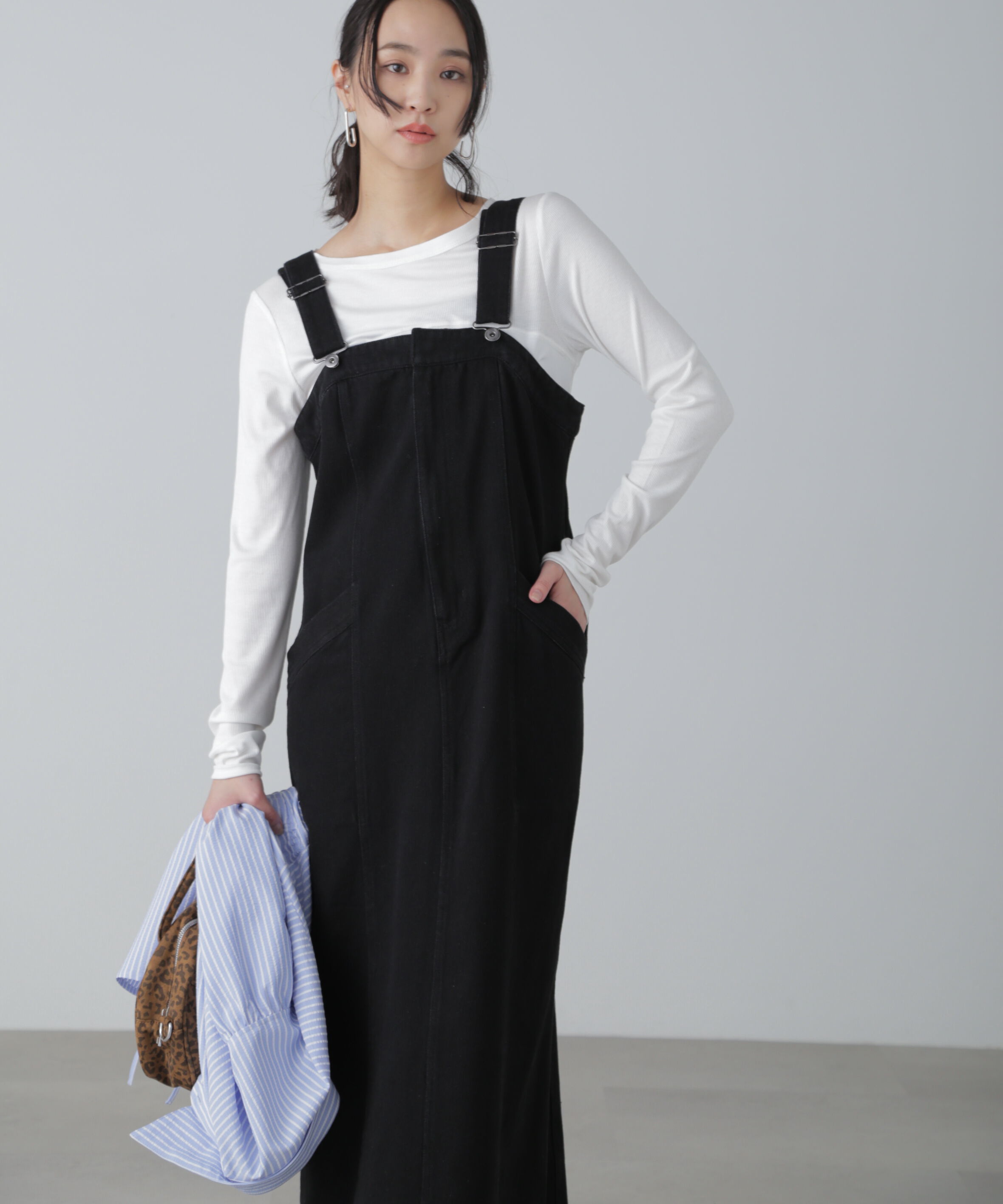  「フロントジップジャンパースカート」|ワンピース|