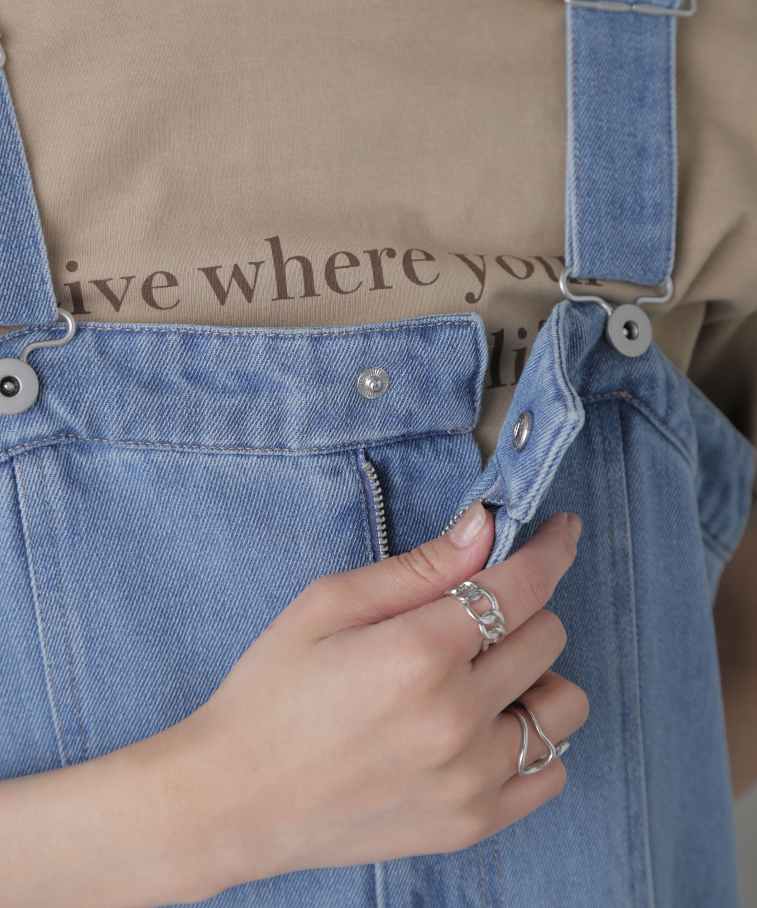  「フロントジップジャンパースカート」|ワンピース|