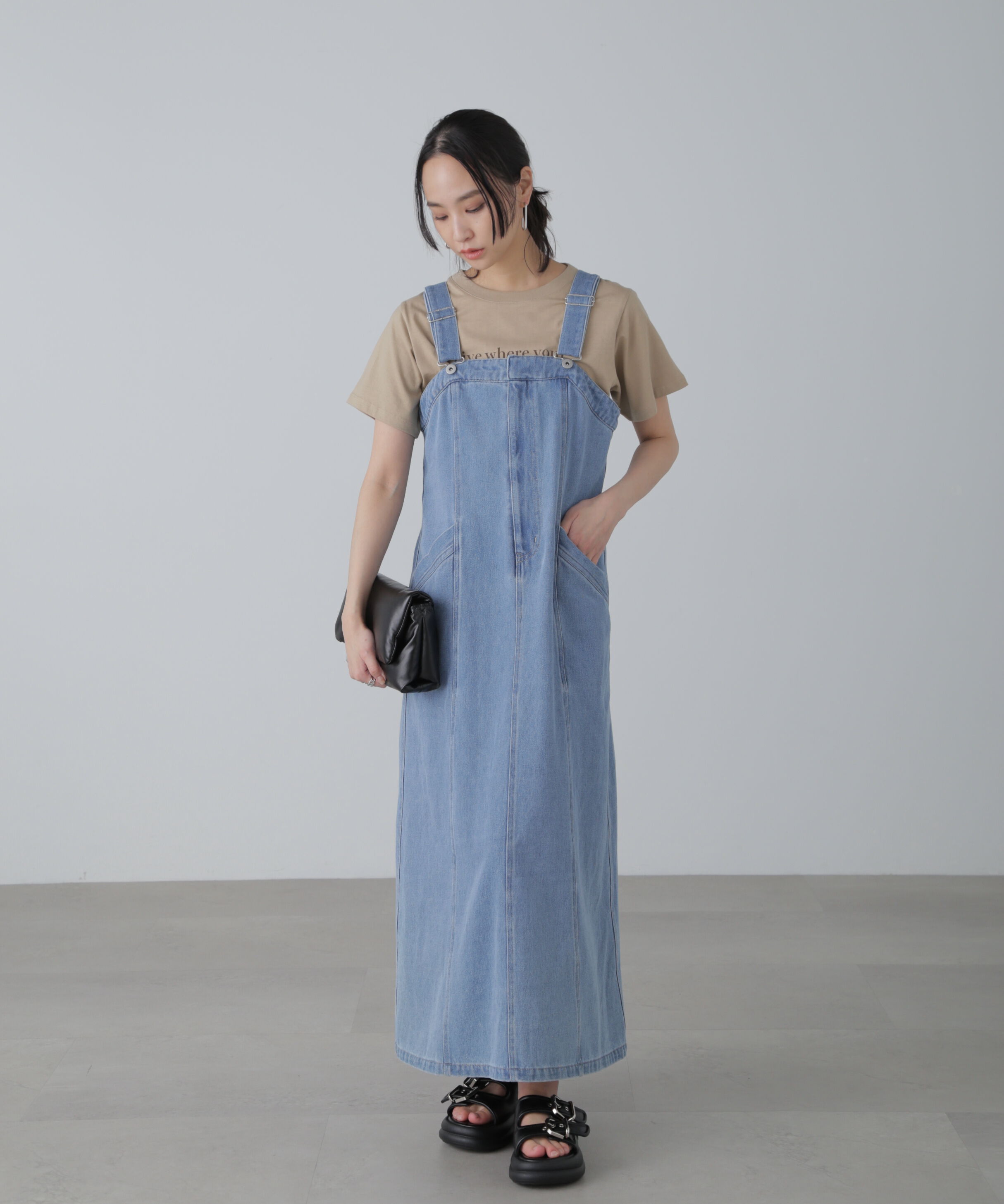  「フロントジップジャンパースカート」|ワンピース|