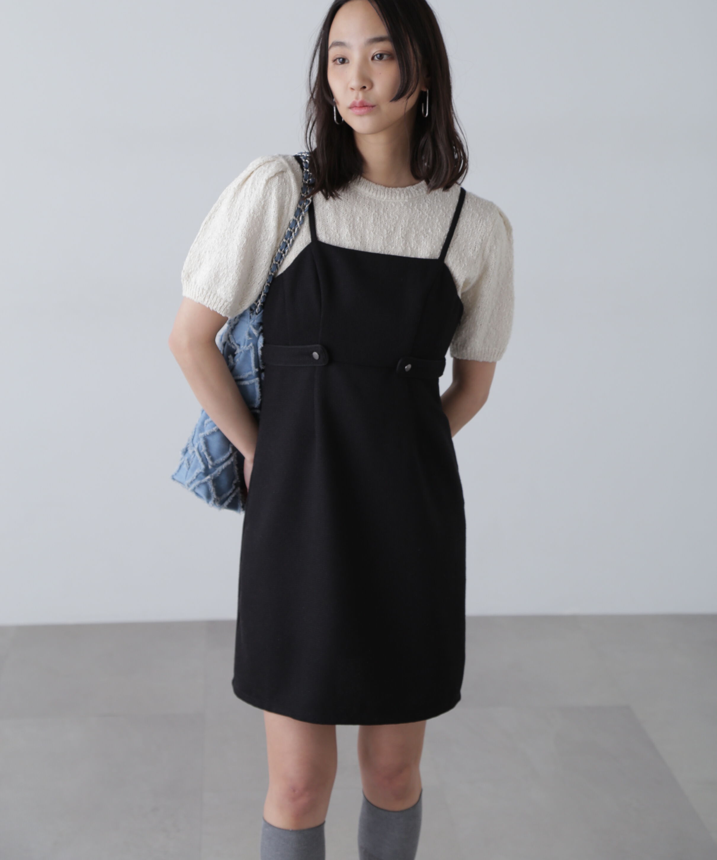  「ツイードライクキャミミニワンピース」|ワンピース|