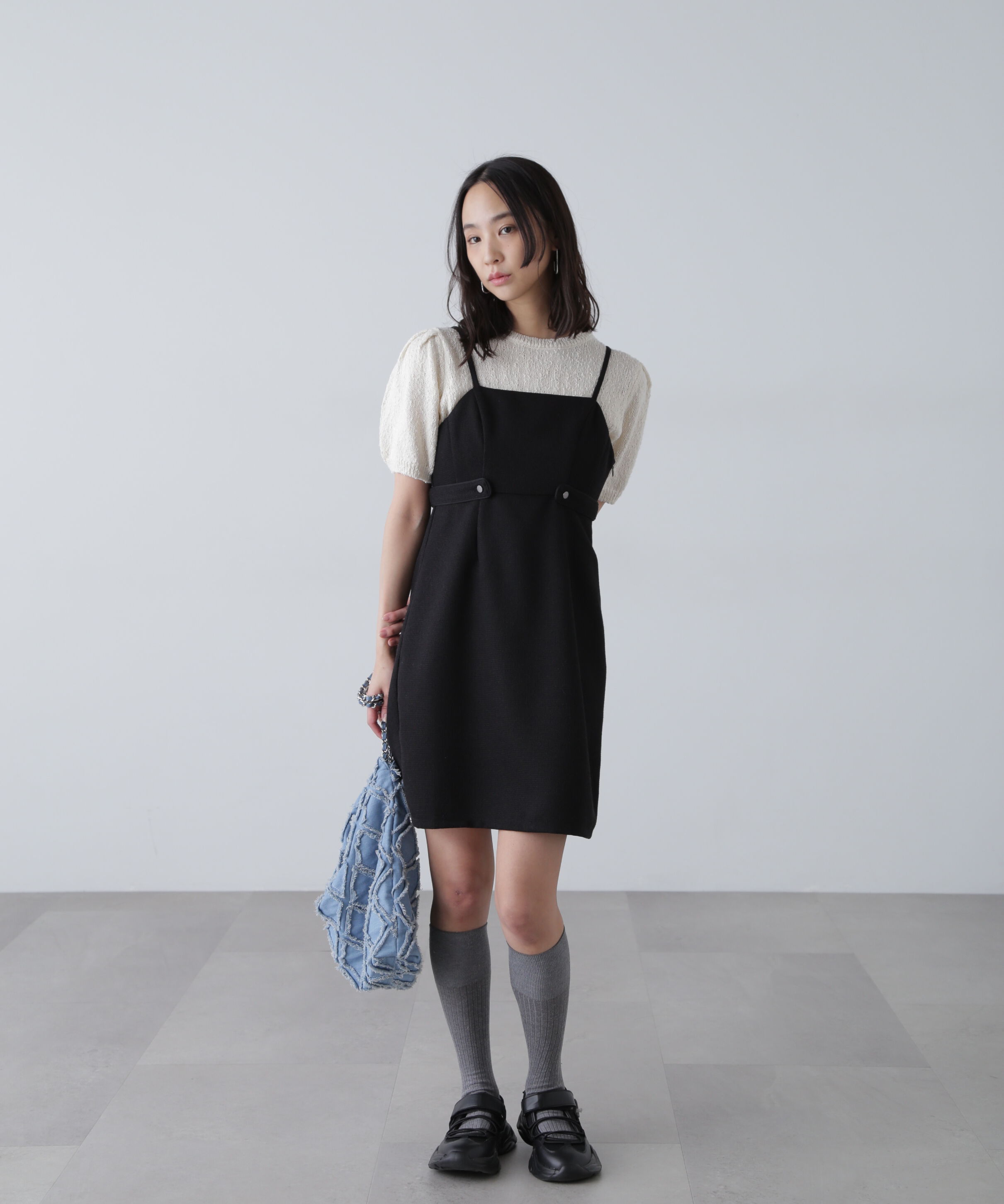  「ツイードライクキャミミニワンピース」|ワンピース|