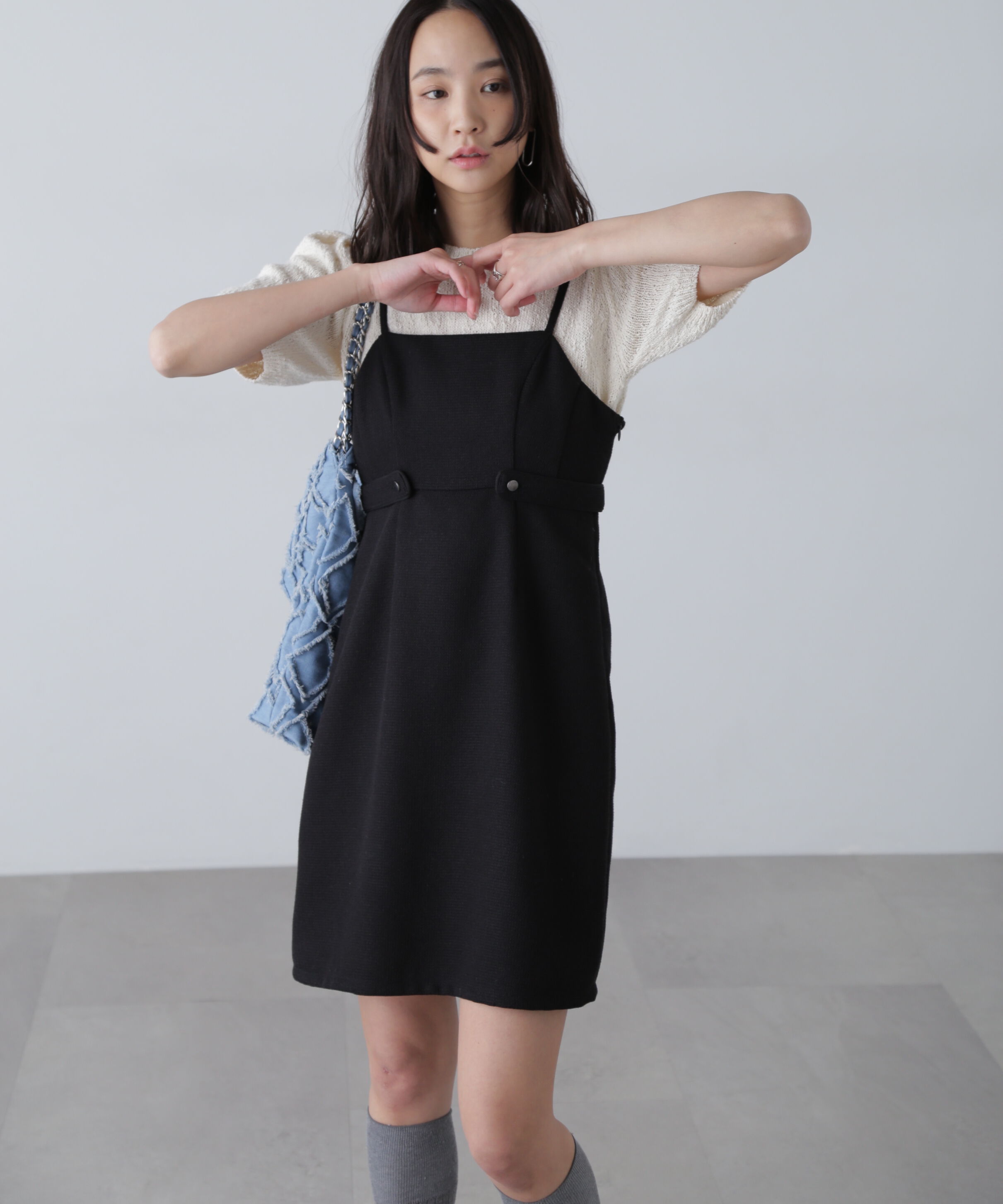  「ツイードライクキャミミニワンピース」|ワンピース|