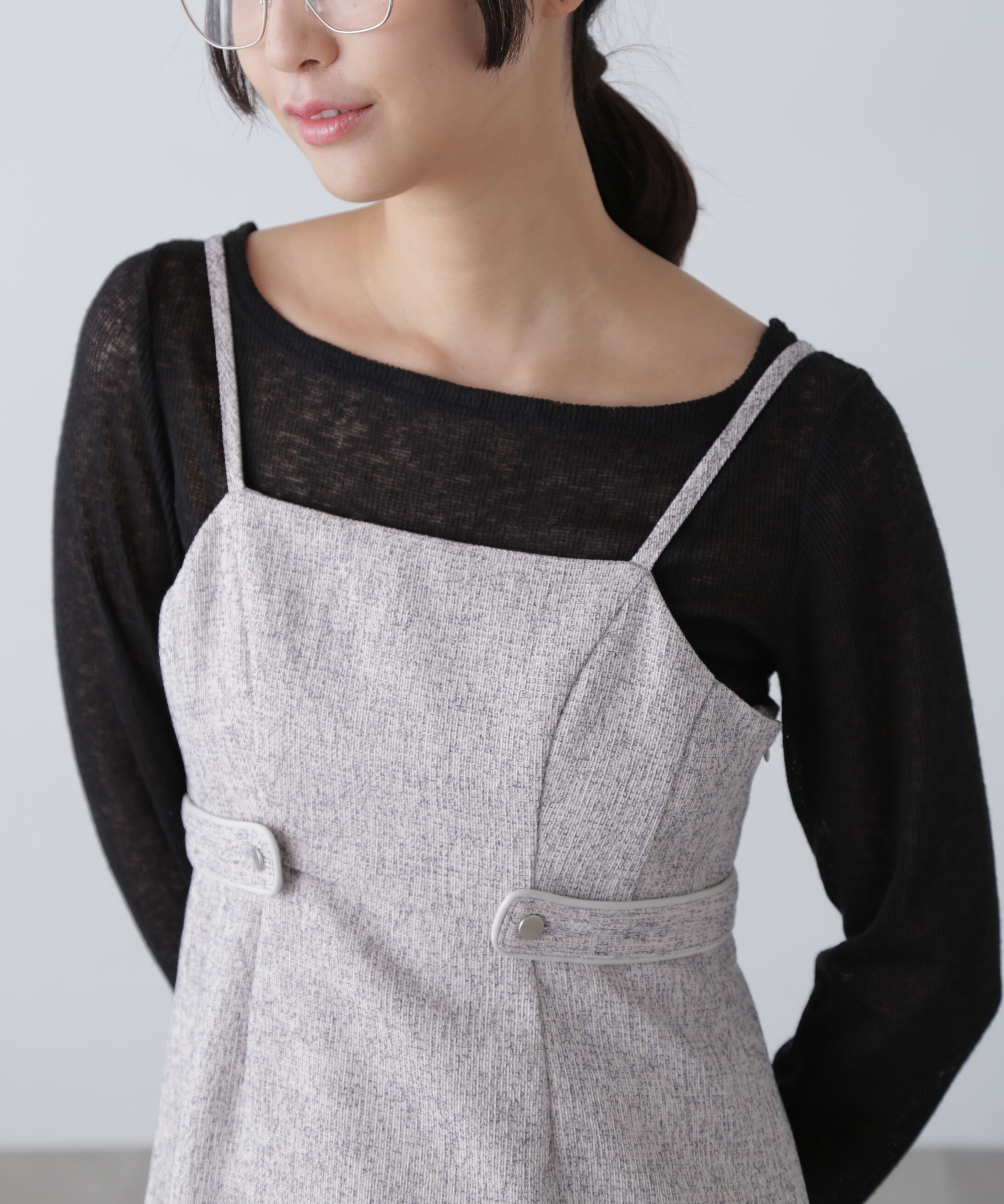  「ツイードライクキャミミニワンピース」|ワンピース|