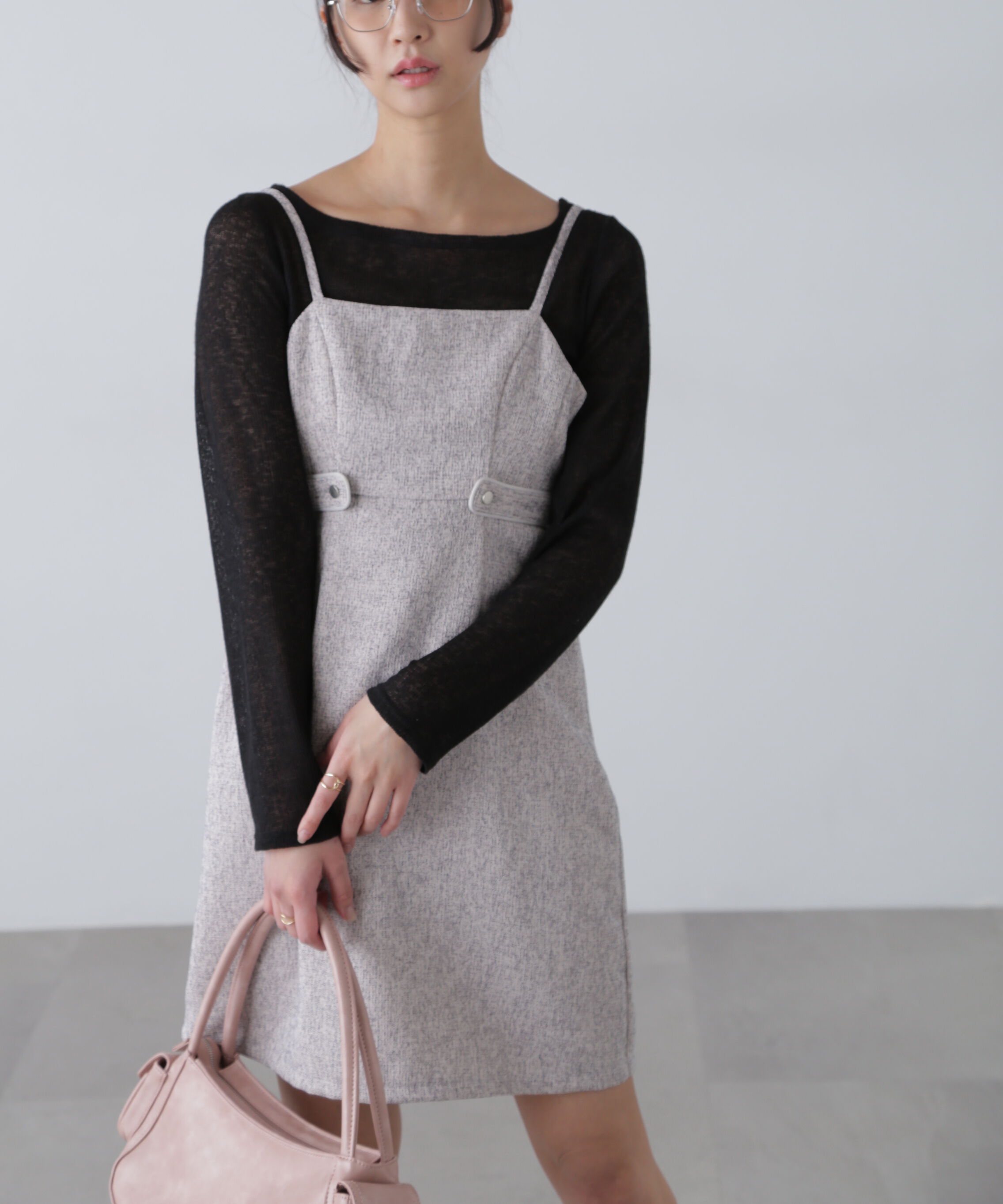  「ツイードライクキャミミニワンピース」|ワンピース|