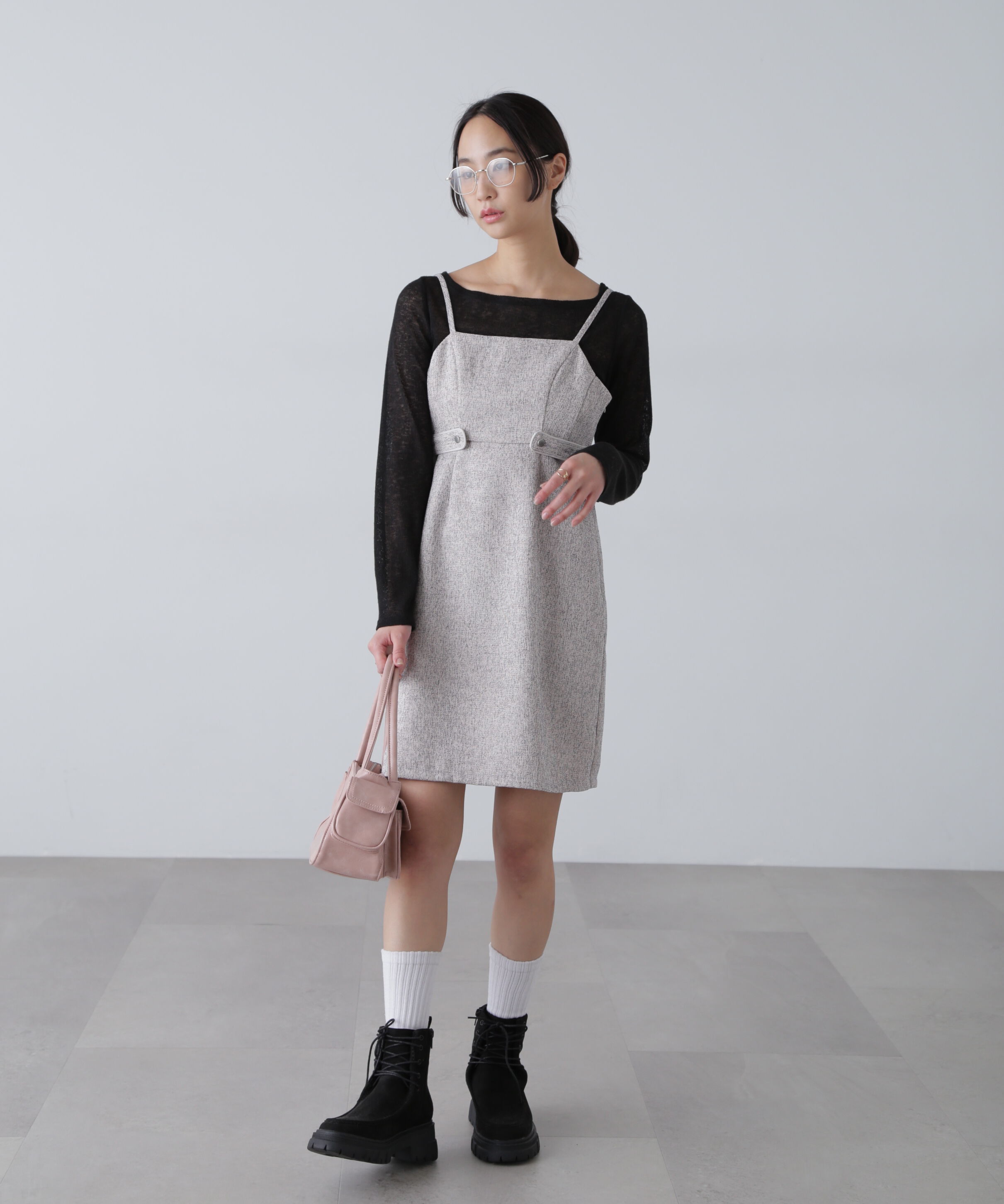  「ツイードライクキャミミニワンピース」|ワンピース|