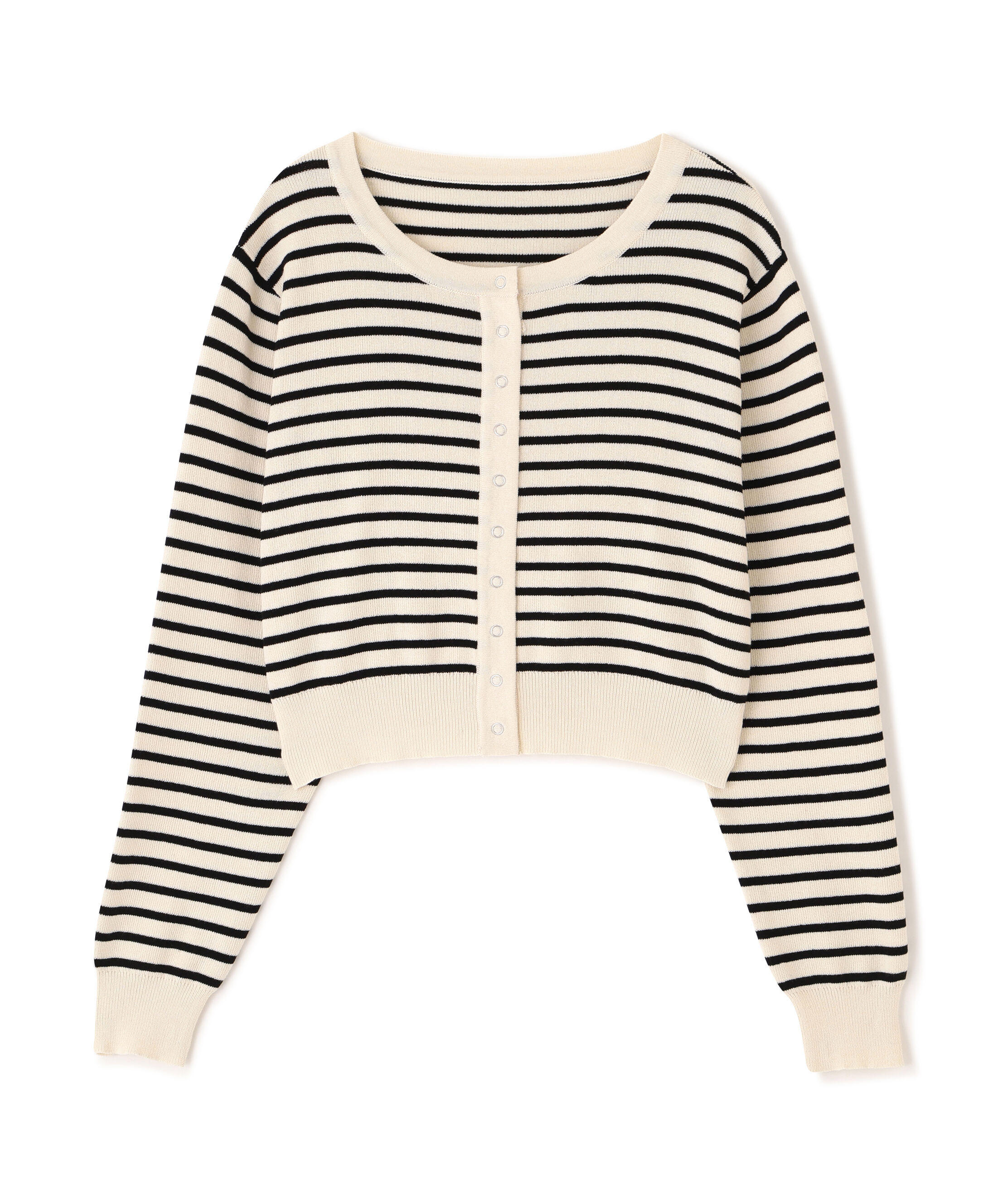  「リングドットボタンクルーネックニットカーディガン」|ニット・セーター|